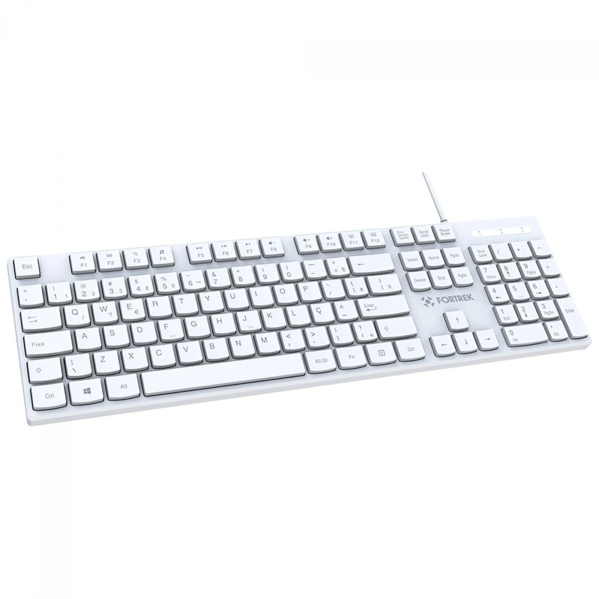 Teclado Office Fortrek K15 Slim, USB, ABNT2, Branco, 84953