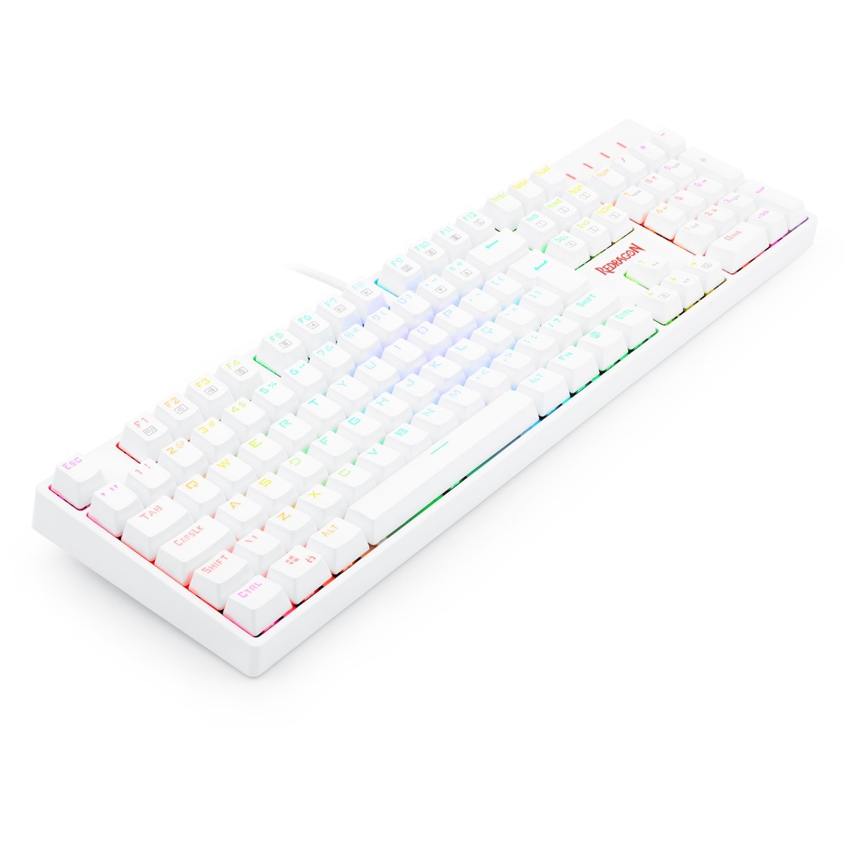 Teclado Óptico Redragon Surara Pro RGB, Switch Brown, White, ABNT, K582W-RGB-PRO (PT-BROWN) - Open Box SOMENTE MARCAS DE USO