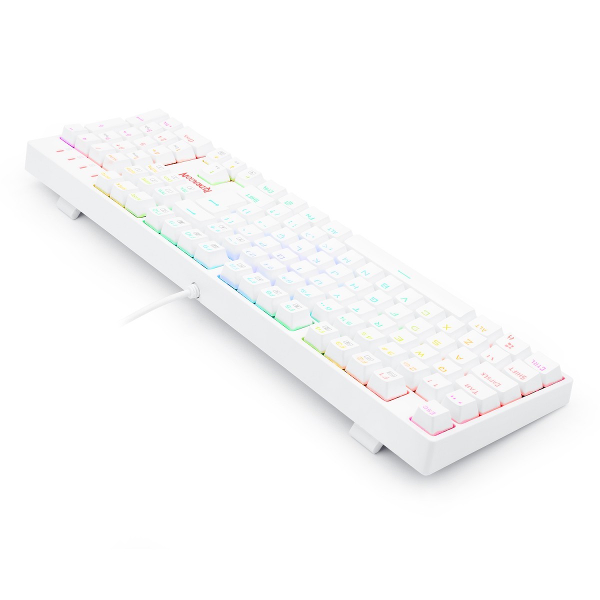 Teclado Óptico Redragon Surara Pro RGB, Switch Brown, White, ABNT, K582W-RGB-PRO (PT-BROWN) - Open Box SOMENTE MARCAS DE USO