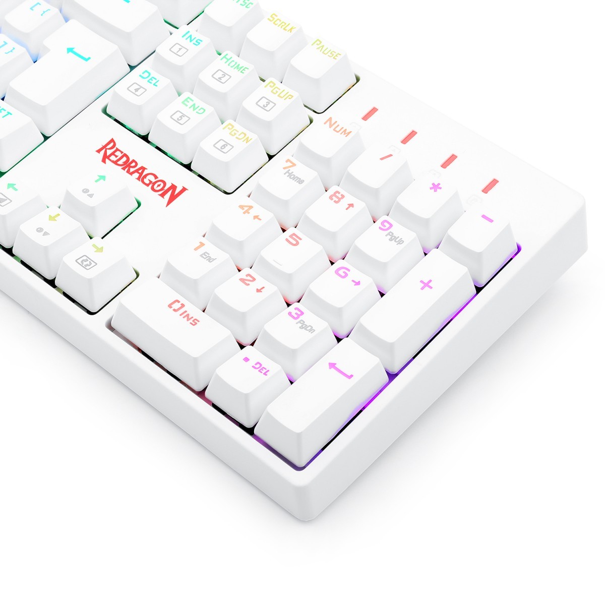 Teclado Óptico Redragon Surara Pro RGB, Switch Brown, White, ABNT, K582W-RGB-PRO (PT-BROWN) - Open Box SOMENTE MARCAS DE USO