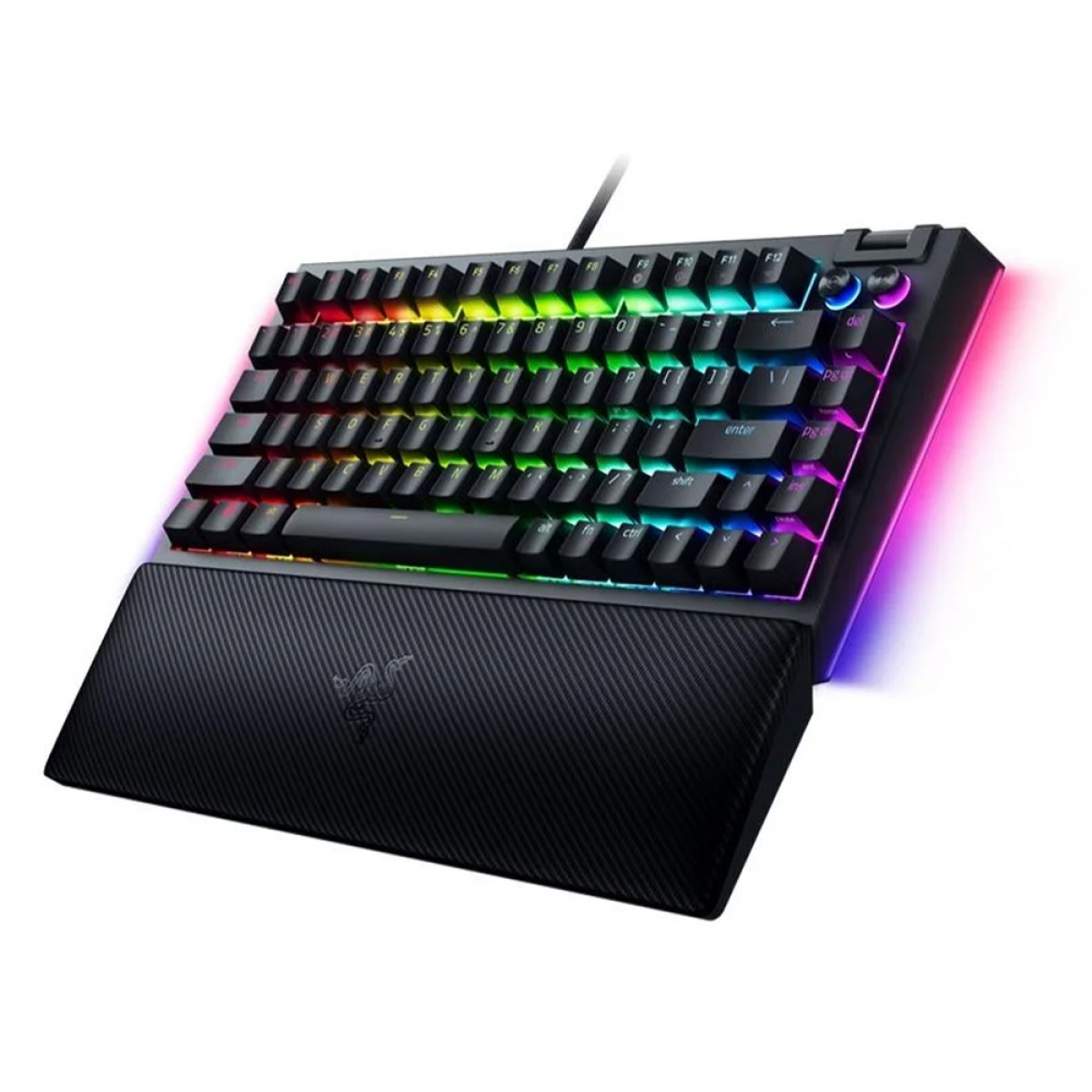 Teclado Mecânico Gamer Razer BlackWidow V4, Chroma RGB, 75%, Switch Razer Laranja, ANSI, Preto, RZ0305000200