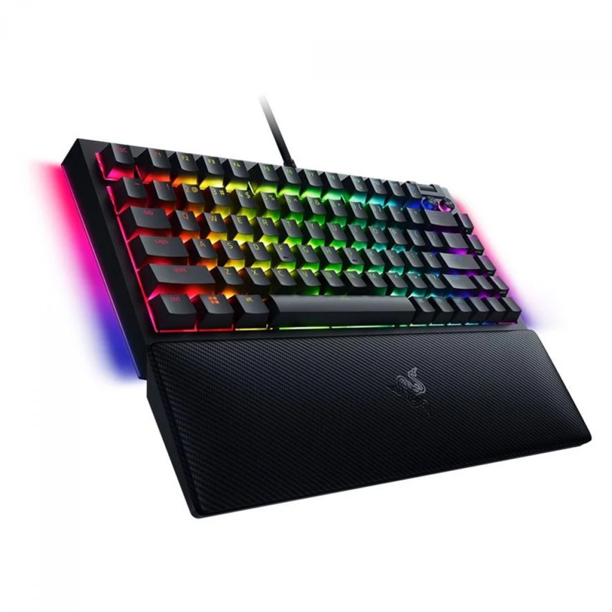 Teclado Mecânico Gamer Razer BlackWidow V4, Chroma RGB, 75%, Switch Razer Laranja, ANSI, Preto, RZ0305000200
