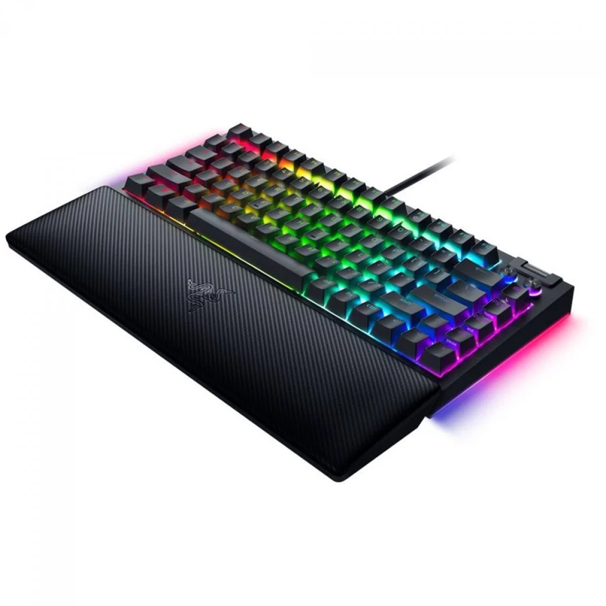 Teclado Mecânico Gamer Razer BlackWidow V4, Chroma RGB, 75%, Switch Razer Laranja, ANSI, Preto, RZ0305000200