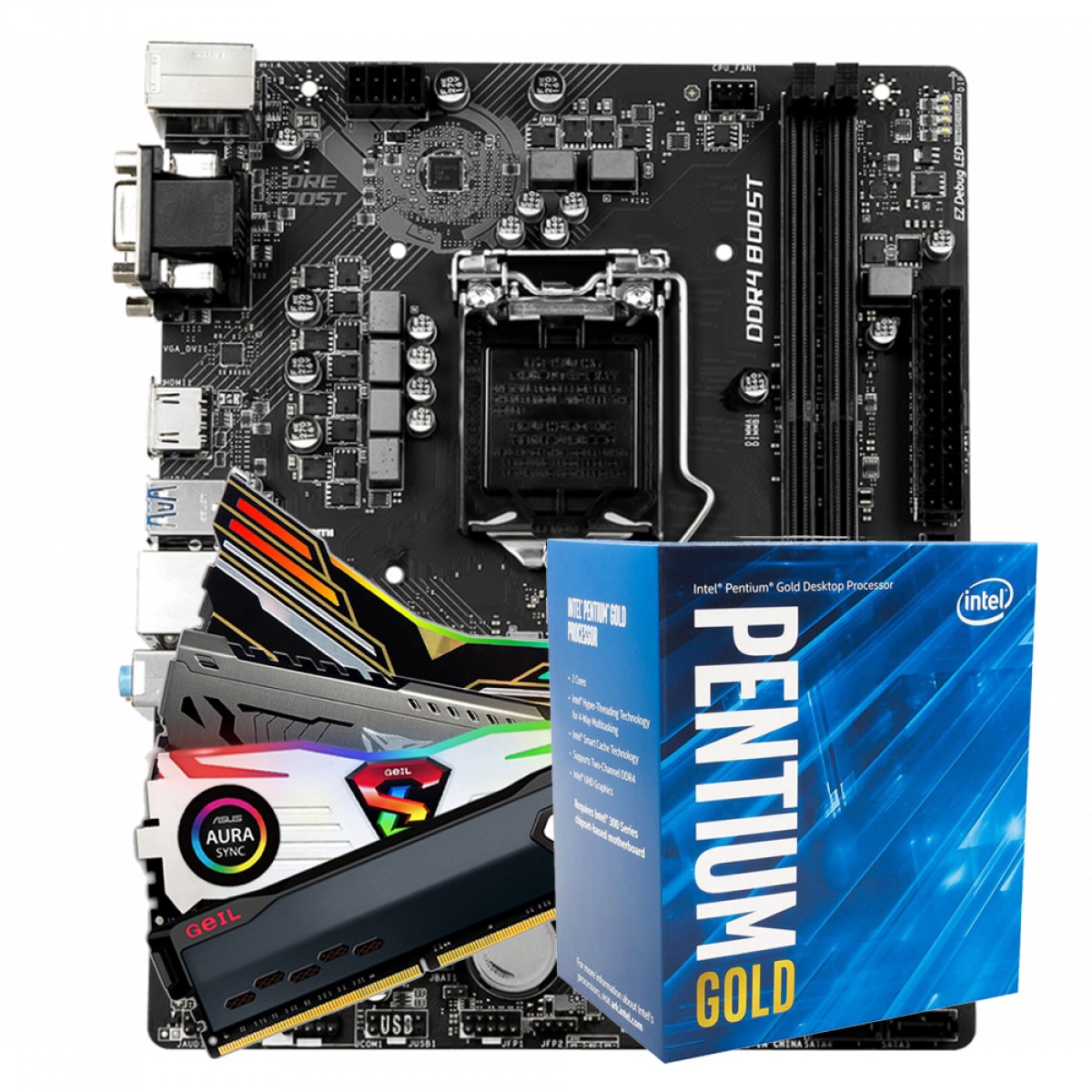 Kit Upgrade, MSI H310M PRO-VDH Plus +  Intel Pentium Gold G5420 + 8GB DDR4 2666Mhz