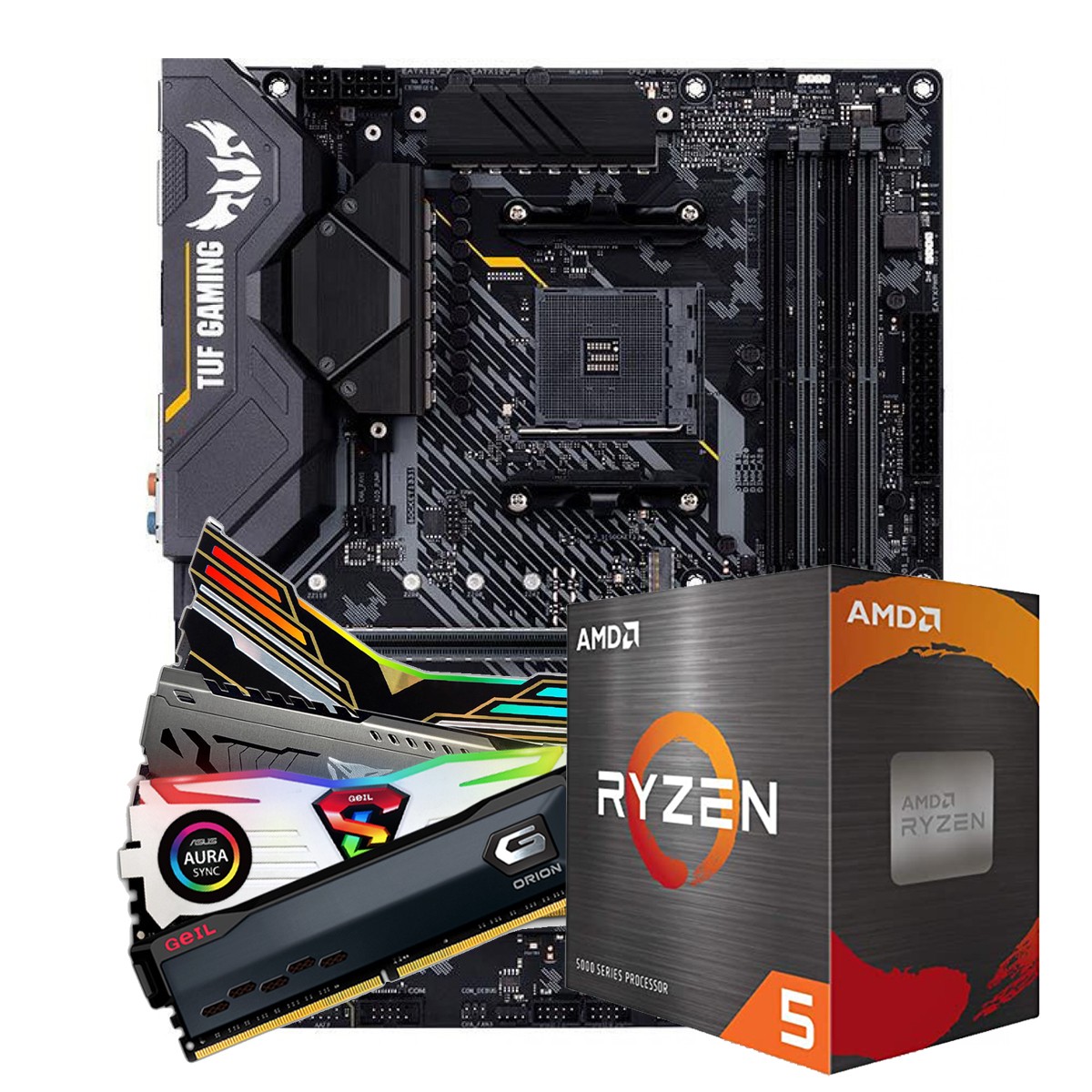  Kit Upgrade, ASUS TUF Gaming X570-PLUS + AMD Ryzen 5 5600G + Memória DDR4, 8GB/3000MHz