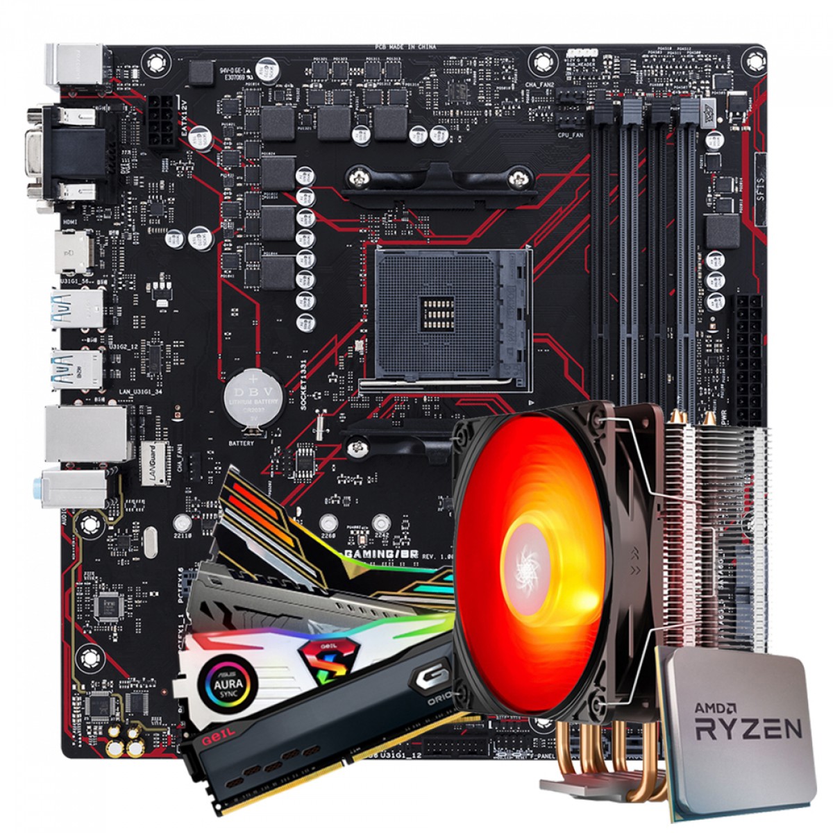 Kit Upgrade Asus Prime B450M Gaming/BR + AMD Ryzen 7 3700x + 16GB (2X8GB) DDR4