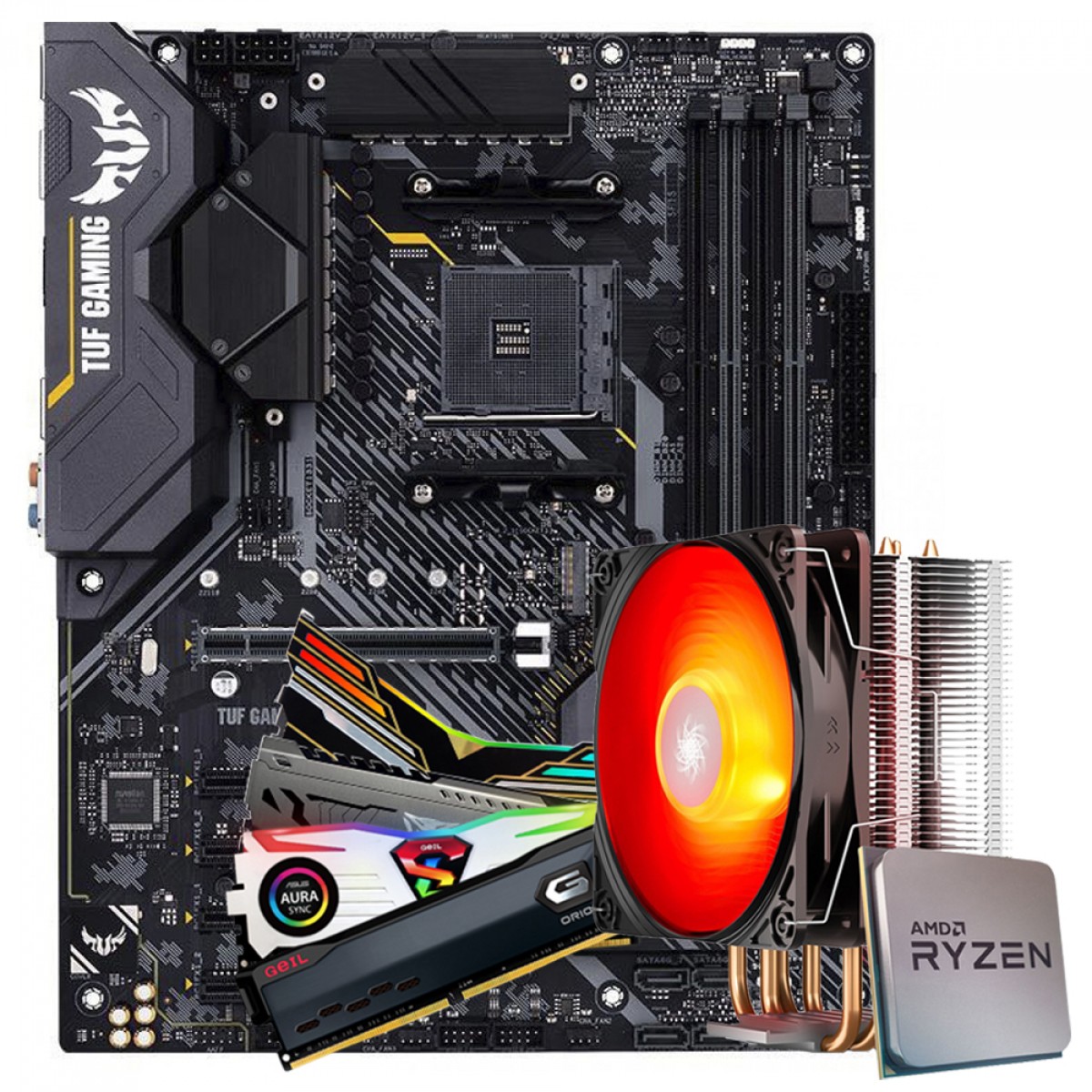 Kit Upgrade, AMD Ryzen 7 3700X, ASUS TUF Gaming X570-Plus, 16GB (2x8GB) DDR4 RGB