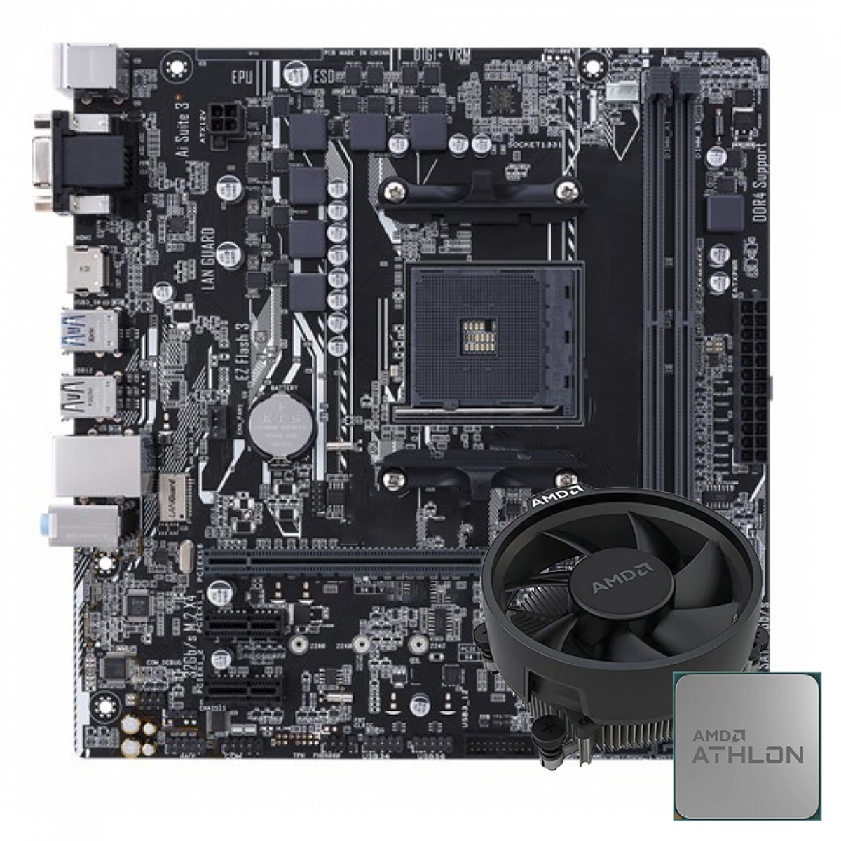 Kit Upgrade Athlon PRO 200GE + Placa Mãe A320