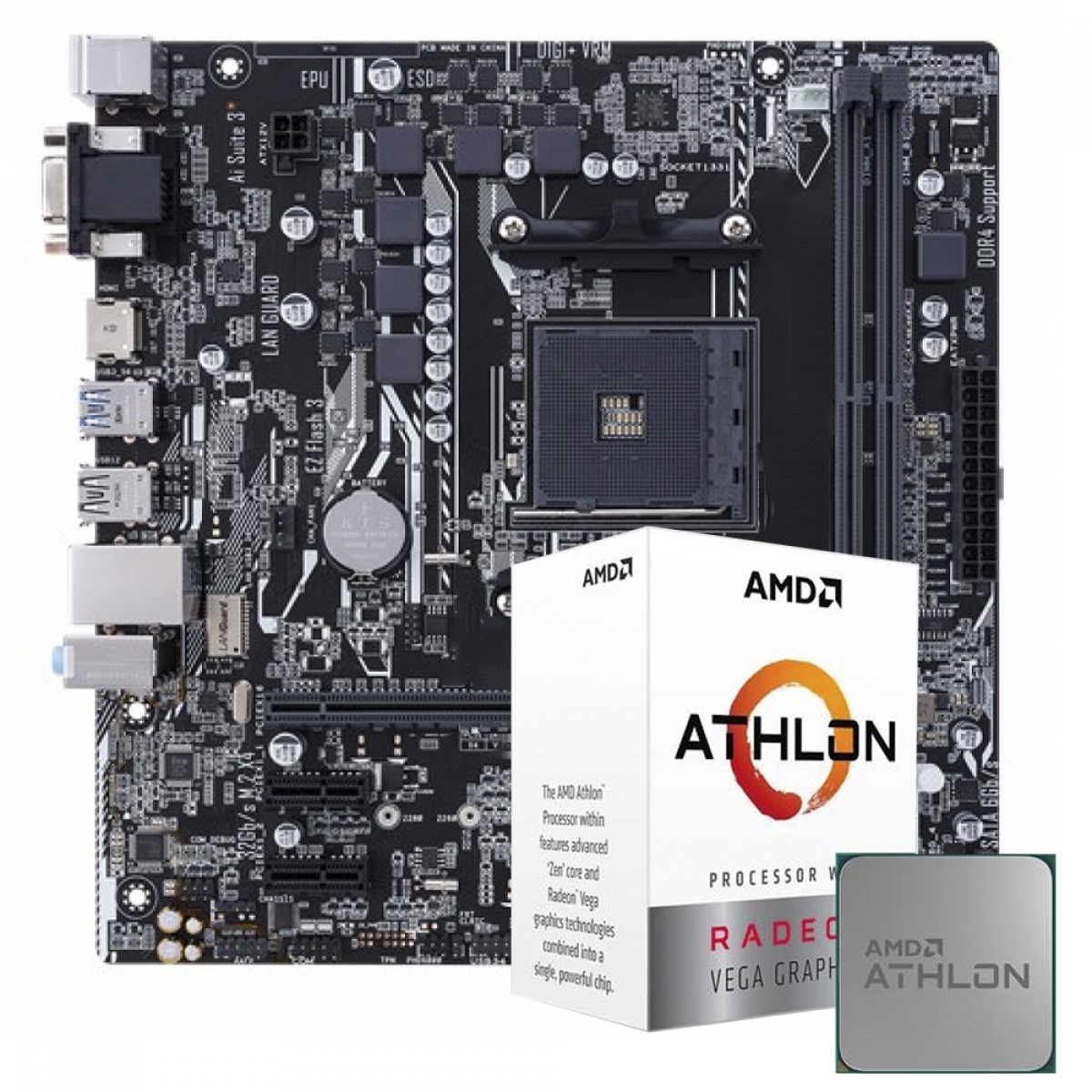 Kit Upgrade Athlon 3000G + Placa Mãe A520