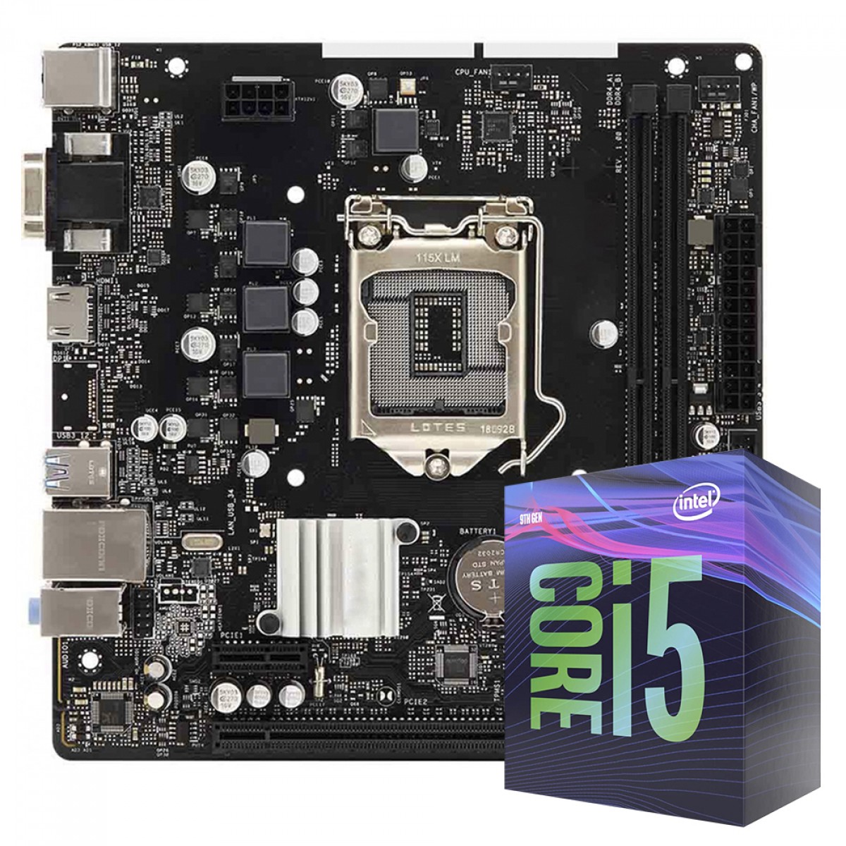 Kit Upgrade, Intel Core i5 9500 + Placa Mãe H310