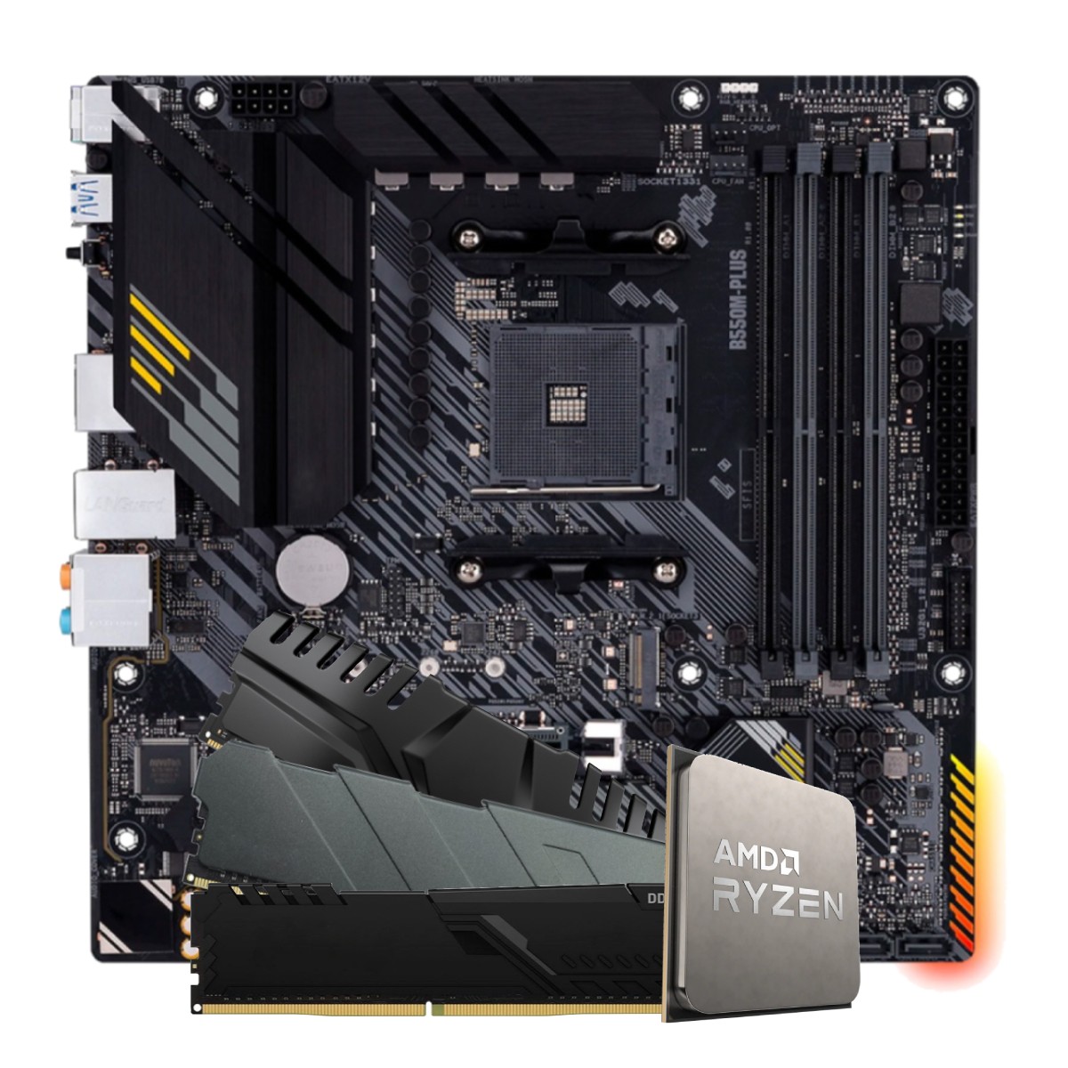Kit Upgrade, Ryzen 5 5500, Placa Mãe B550, 16GB DDR4