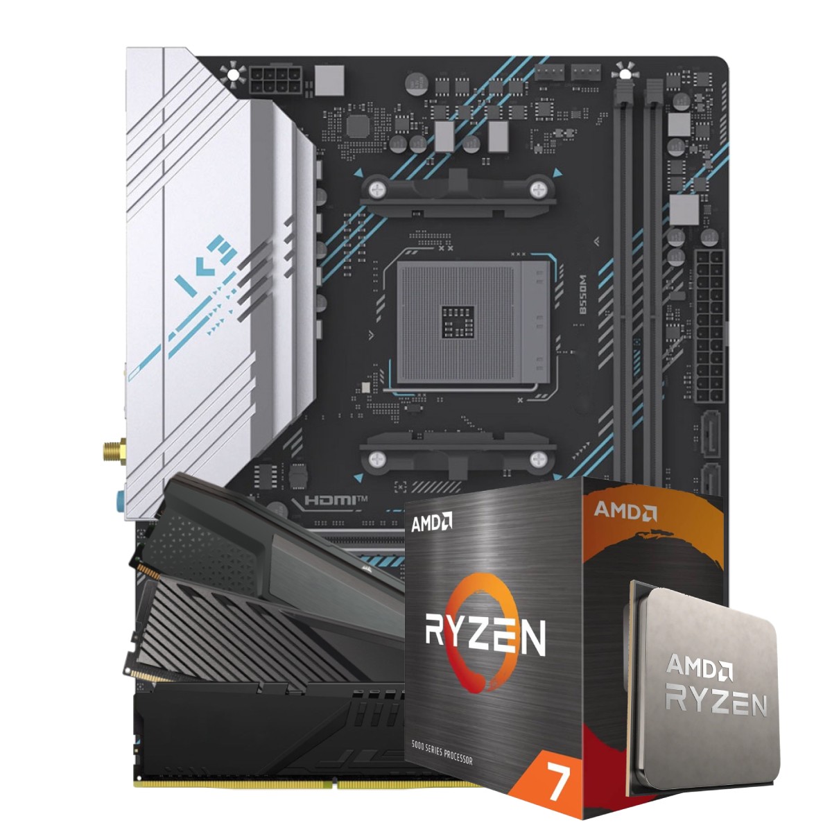 Kit Upgrade Ryzen 7 5700X + Placa Mãe B550 + 16GB DDR4