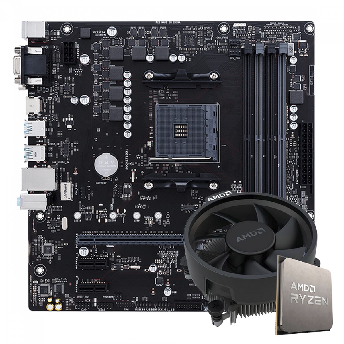 Kit Upgrade AMD Ryzen 5 4600G + Placa Mãe B450