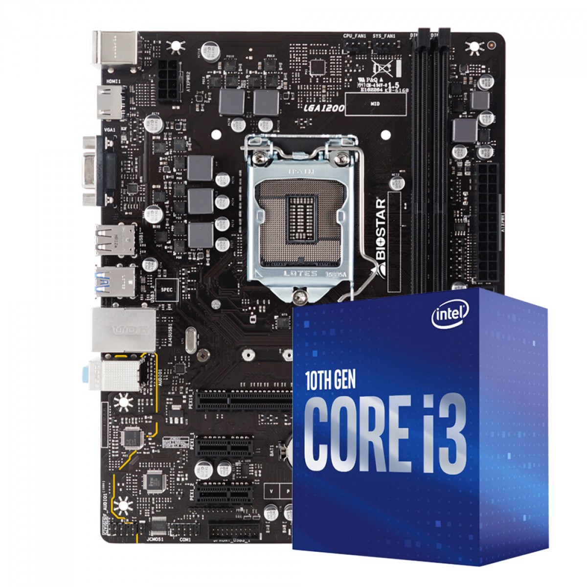 Kit Upgrade Biostar H410MH VER 6.0 + Intel Core i3 10100F