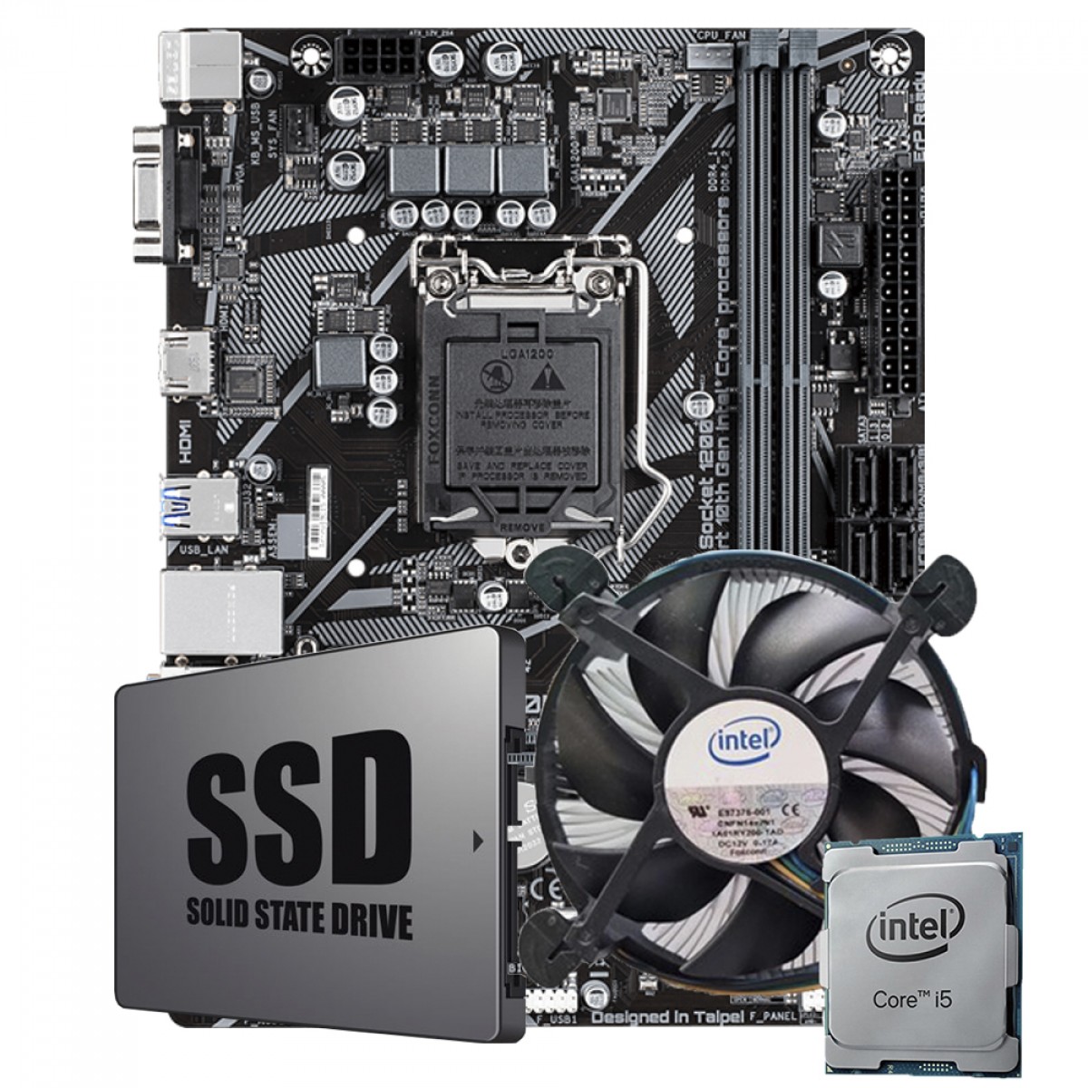 Kit Upgrade Placa Mãe H510 + Intel Core i5 10400F + SSD 120GB