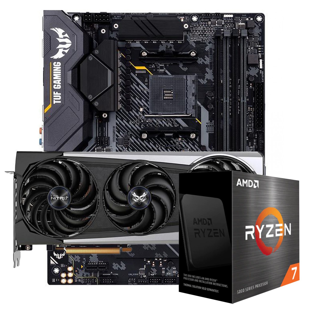Kit Upgrade Sapphire Radeon RX 6700 XT + AMD Ryzen 7 5800X + ASUS TUF Gaming X570-Plus
