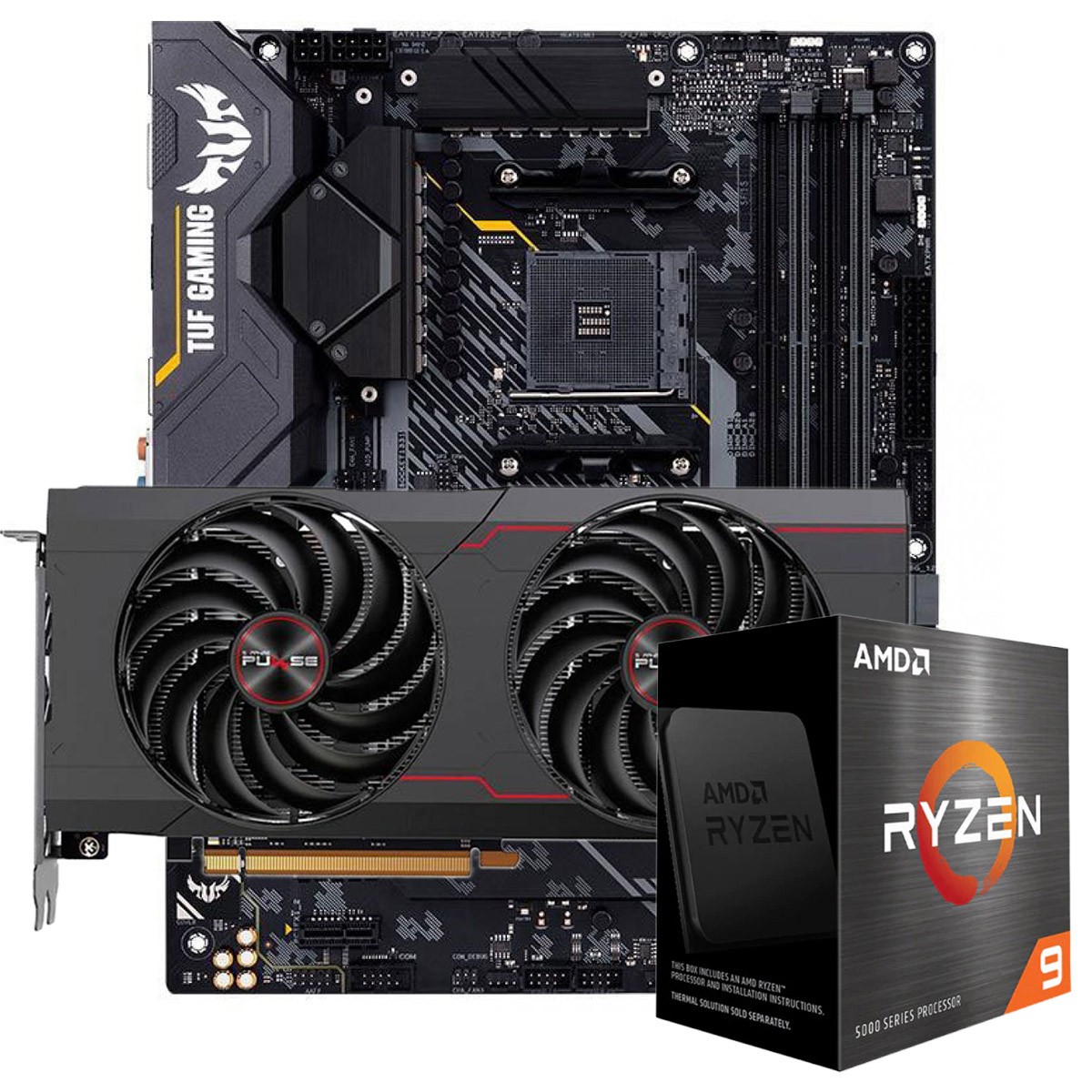 Kit Upgrade Sapphire Pulse Radeon RX 6700 XT + AMD Ryzen 9 5950X + ASUS TUF Gaming X570-Plus