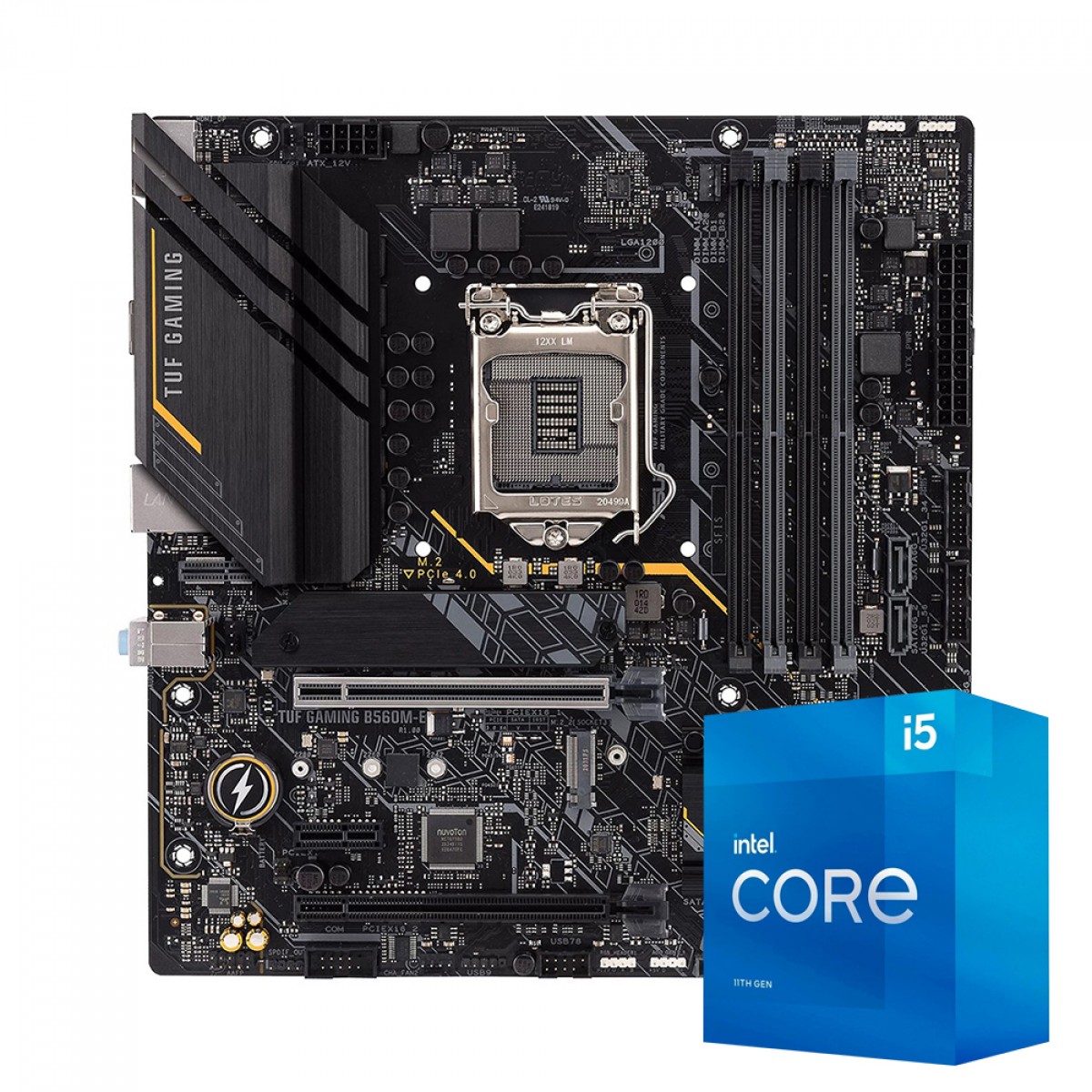 Kit Upgrade Placa Mãe Asus TUF Gaming B560M-E + Processador Intel Core i5 11400F 4.4GHz