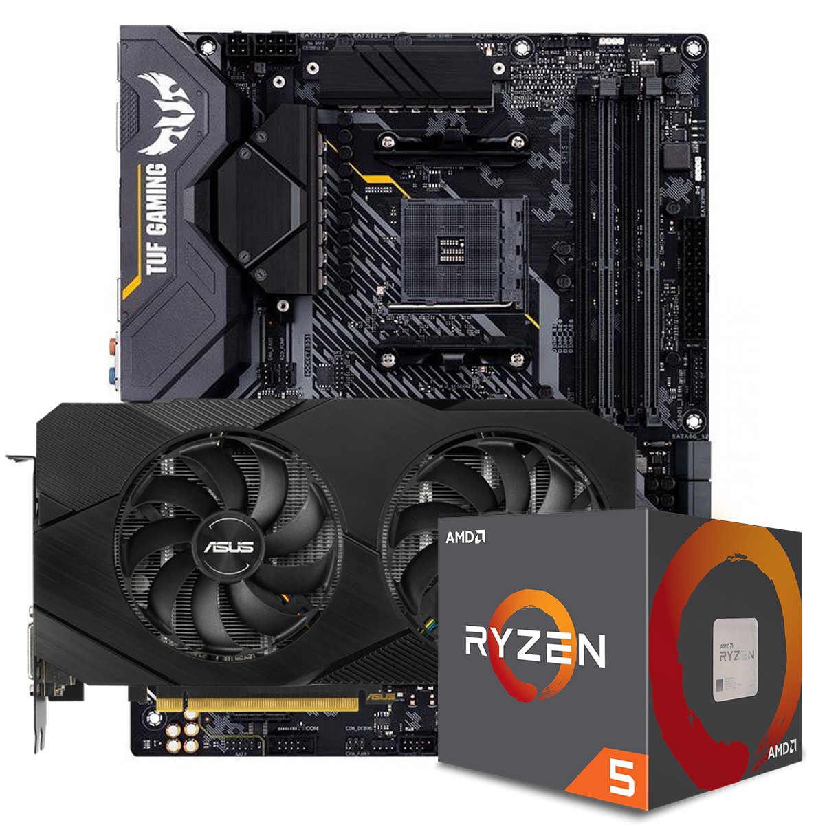 Kit Upgrade ASUS GeForce RTX 2060 OC EVO Dual + AMD Ryzen 5 5600X + ASUS TUF Gaming X570-Plus