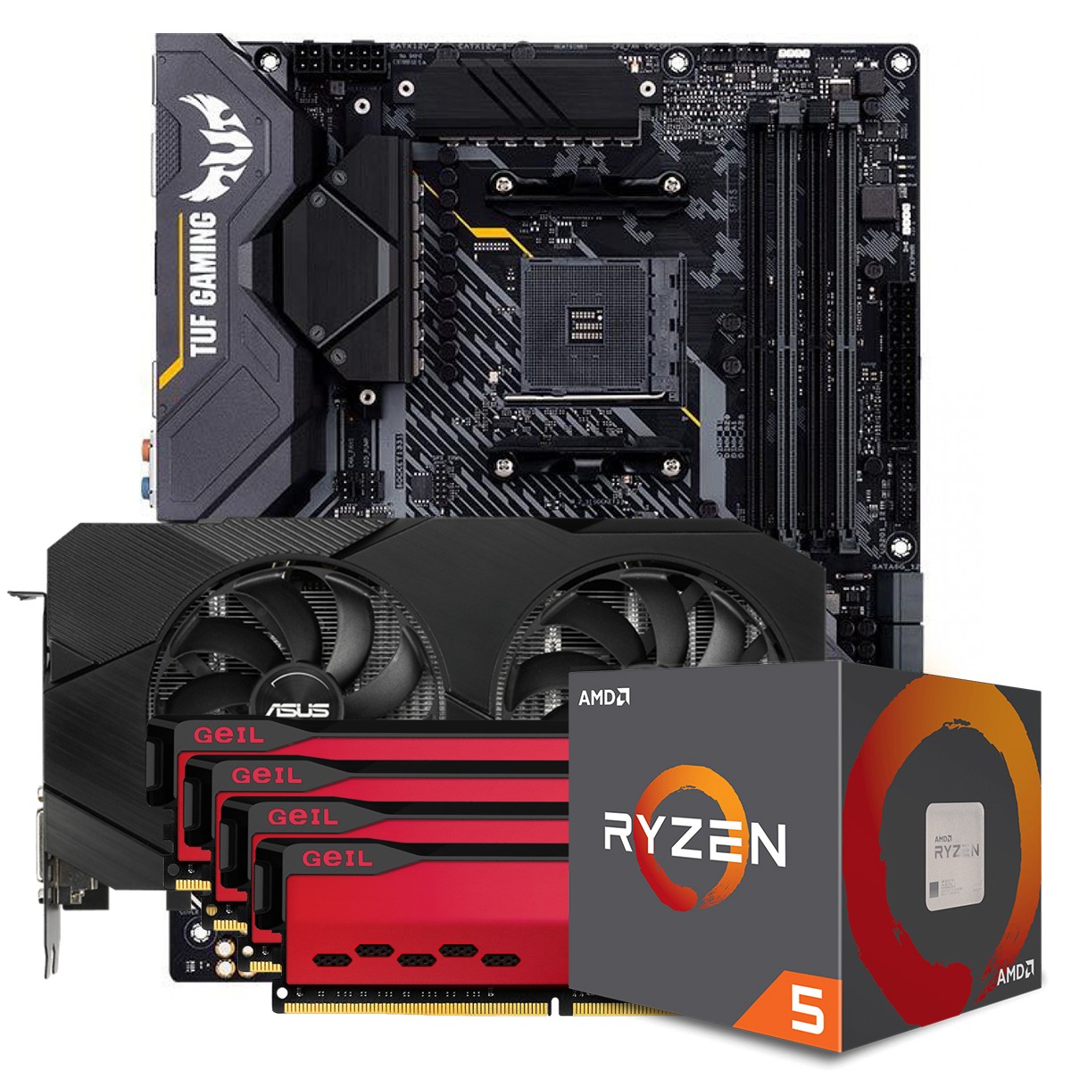 Kit Upgrade ASUS GeForce RTX 2060 OC EVO Dual + AMD Ryzen 5 5600X + ASUS TUF Gaming X570-Plus + Geil Orion 32GB (4x8GB) 3000MHz