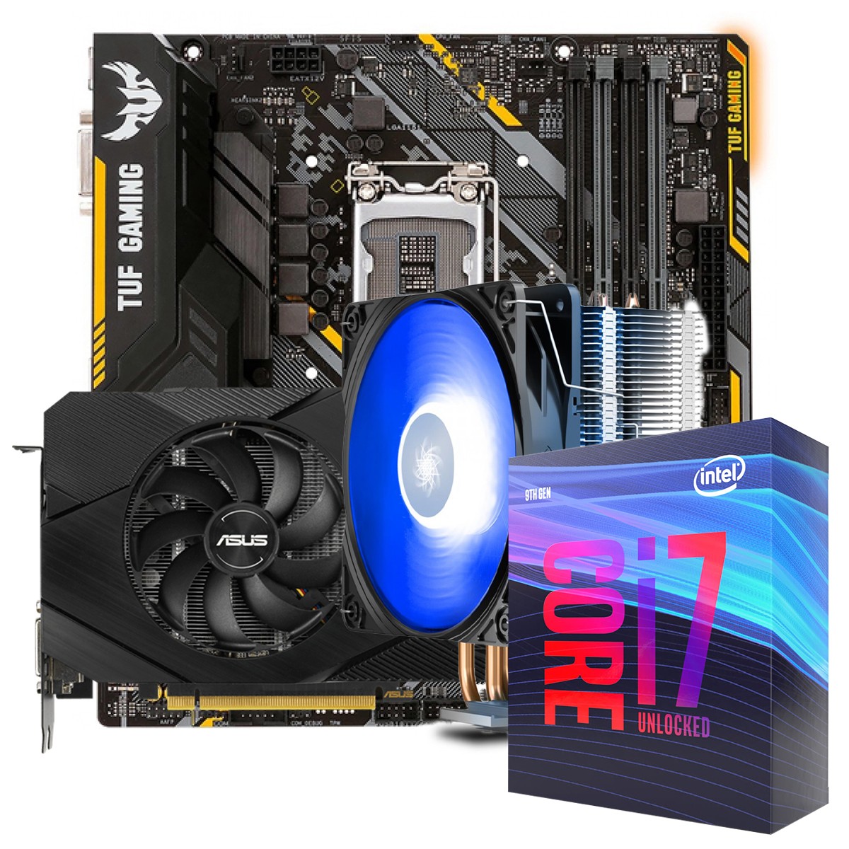 Kit Upgrade ASUS GeForce RTX 2060 OC EVO Dual + Intel Core i7 9700KF + ASUS TUF B360M-PLUS Gaming + Brinde Cooler
