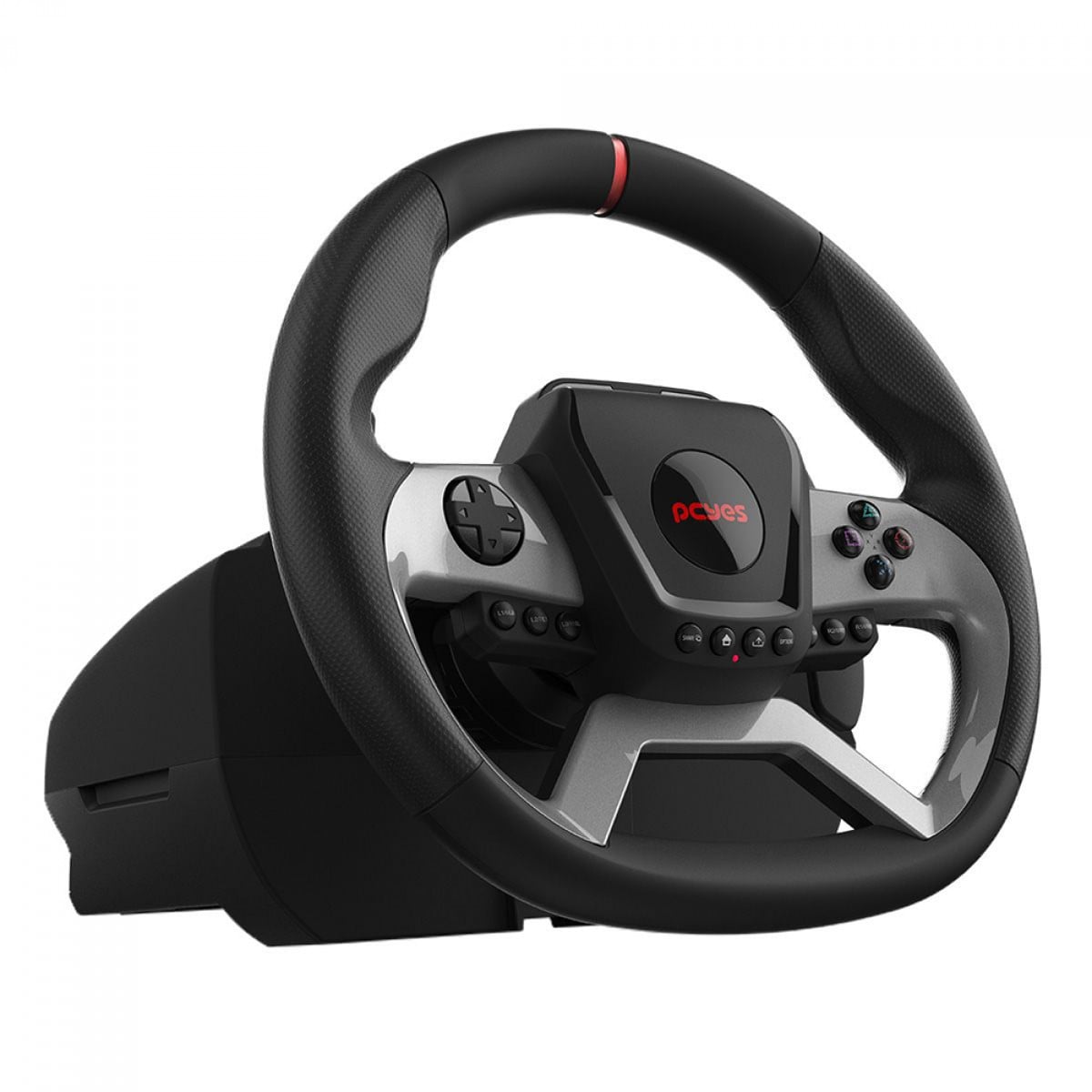 Volante PCYes W270 Para PC, Xbox e Playstation, Force Feedback, Com Pedais e Câmbio, Preto