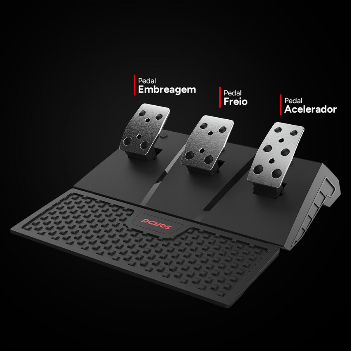 Volante PCYes W270 Para PC, Xbox e Playstation, Force Feedback, Com Pedais e Câmbio, Preto