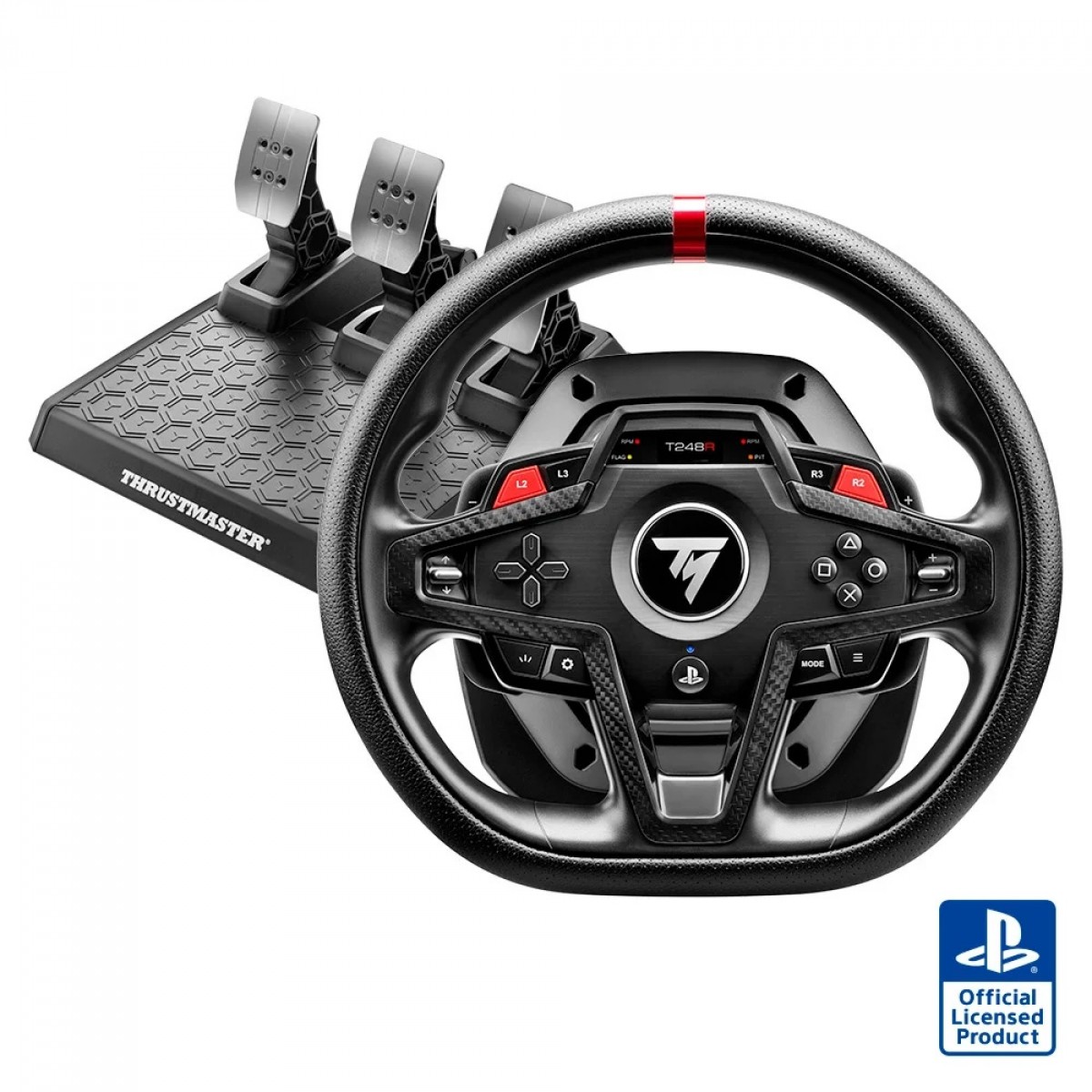 Volante Thrustmaster T248R, Force Feedback de 3.1nm, Com Pedais, Para PC, PS4 e PS5, 4160921