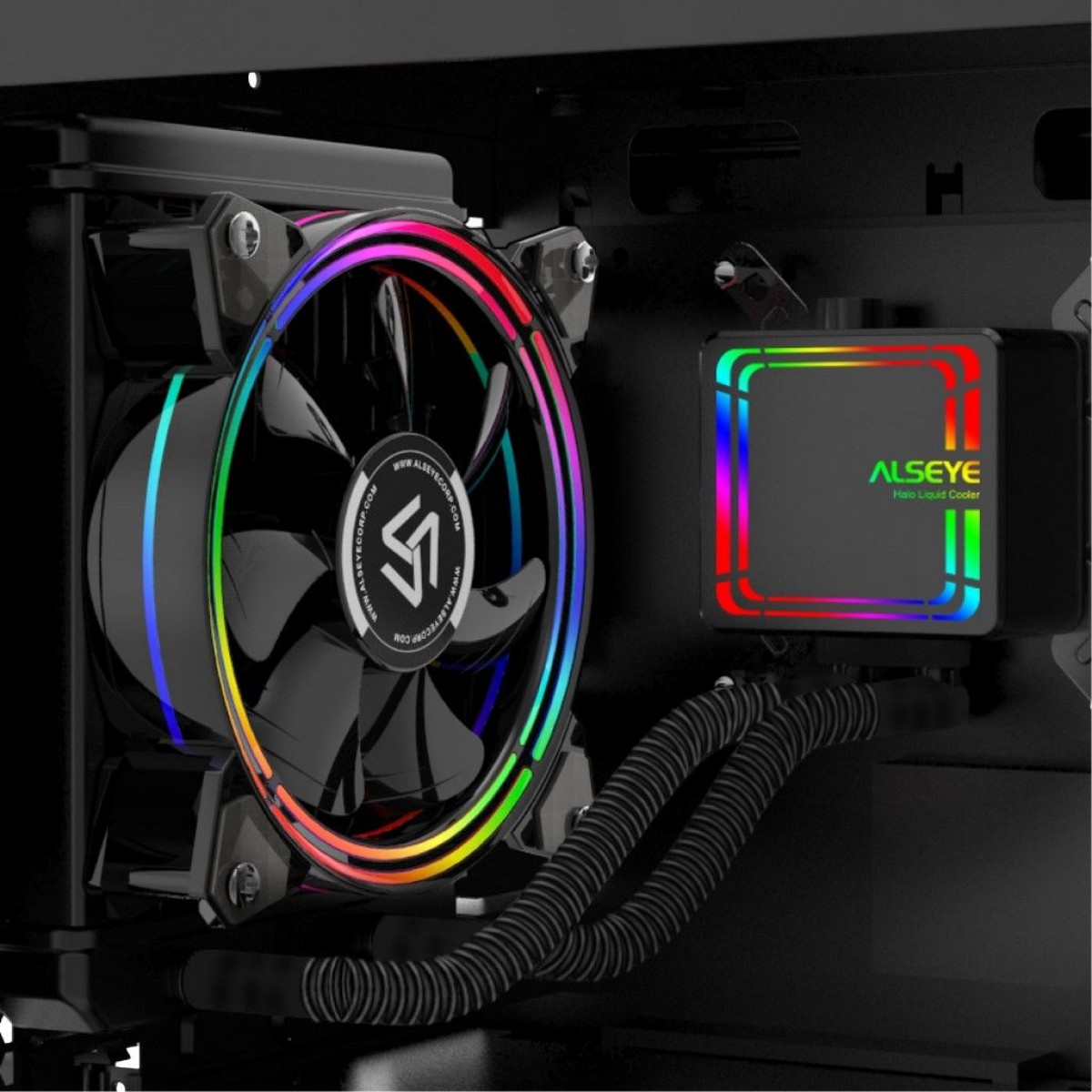 Water Cooler Alseye H120 Black, 120mm, RGB, Intel-AMD