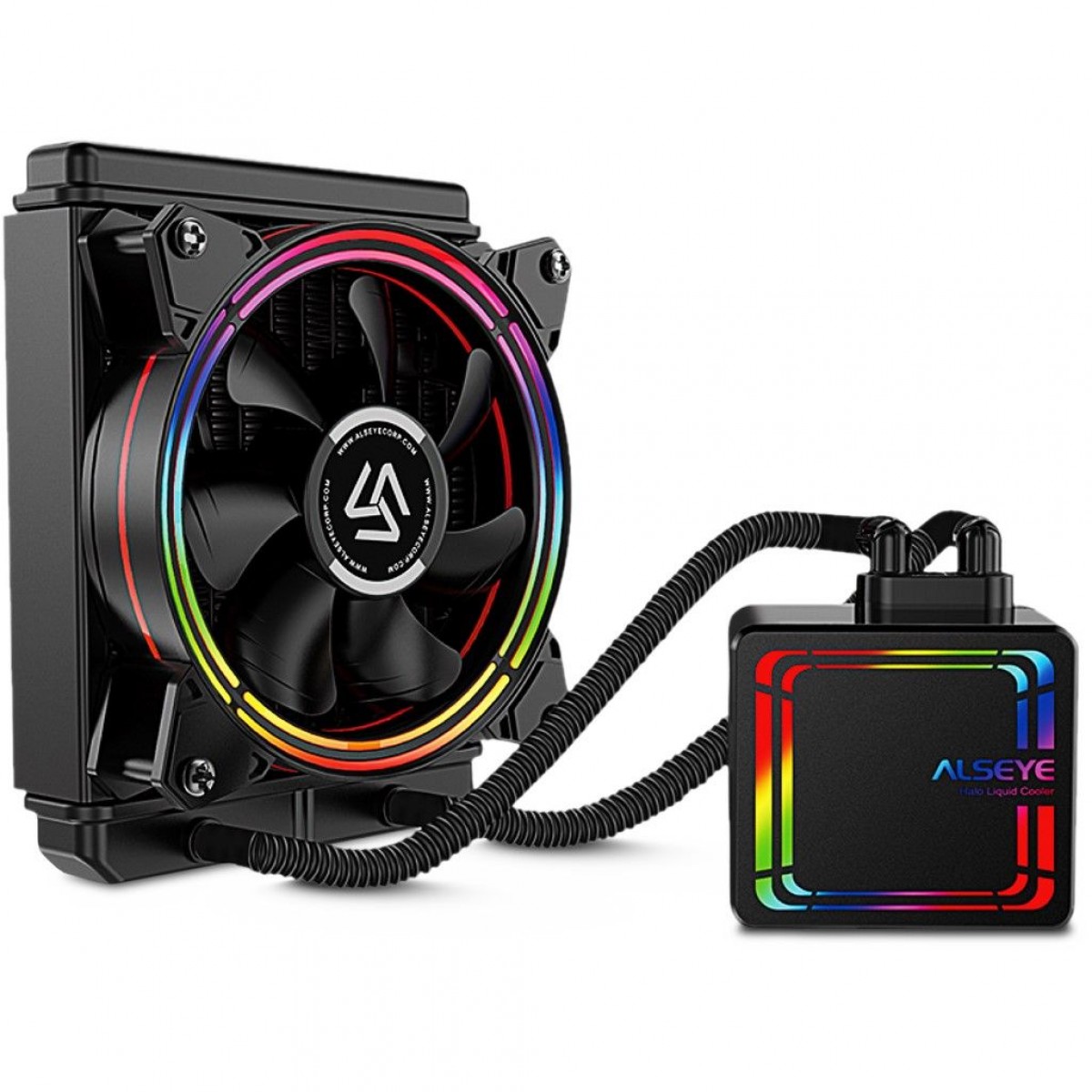 Water Cooler Alseye H120 Black, 120mm, RGB, Intel-AMD
