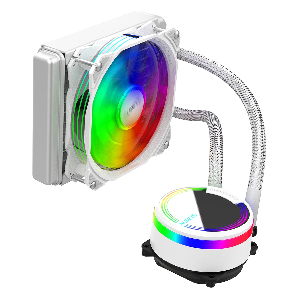 Water Cooler Alseye M120 White, 120mm, RGB, Intel-AMD