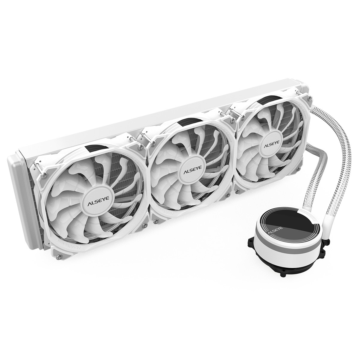 Water Cooler Alseye M360 White, 360mm, RGB, Intel-AMD