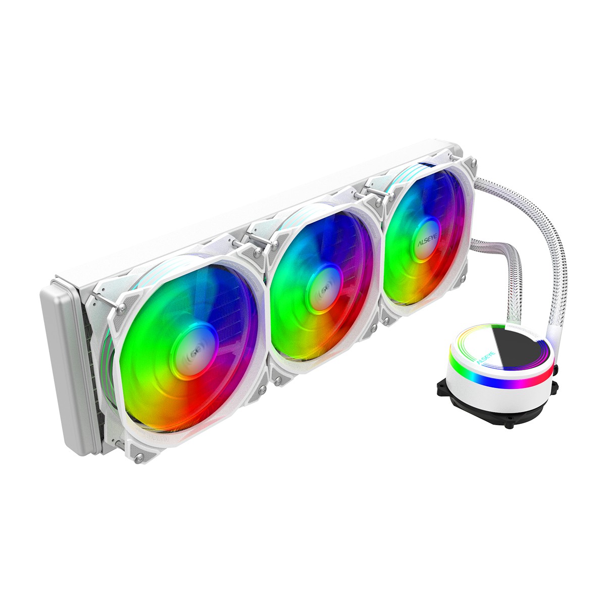 Water Cooler Alseye M360 White, 360mm, RGB, Intel-AMD