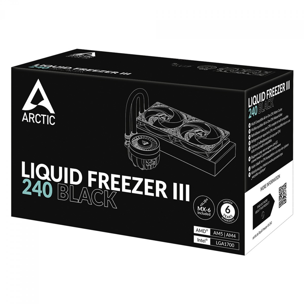 Water Cooler Arctic Liquid Freezer III 240, 240mm, Intel-AMD, Black, ACFRE00134A