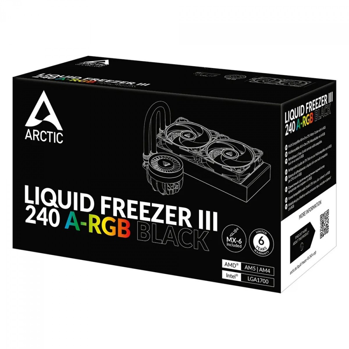 Water Cooler Arctic Liquid Freezer III 240, ARGB, 240mm, Intel-AMD, Black, ACFRE00142A