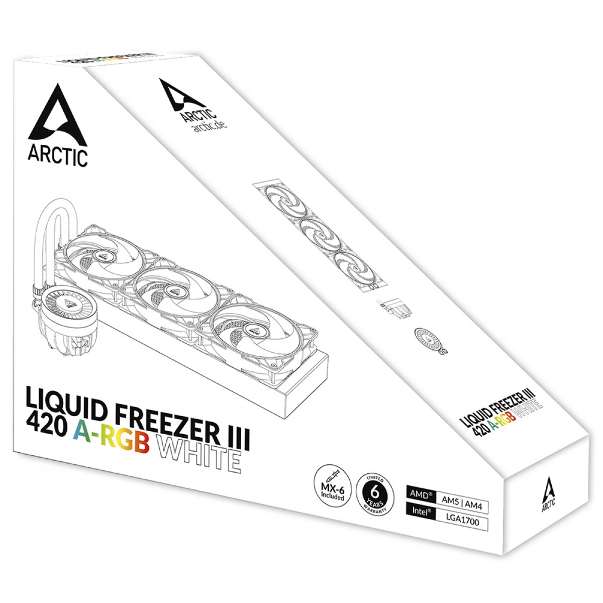 Water Cooler Arctic Liquid Freezer III 420, ARGB, 420mm, Intel/AMD, White, ACFRE00153A
