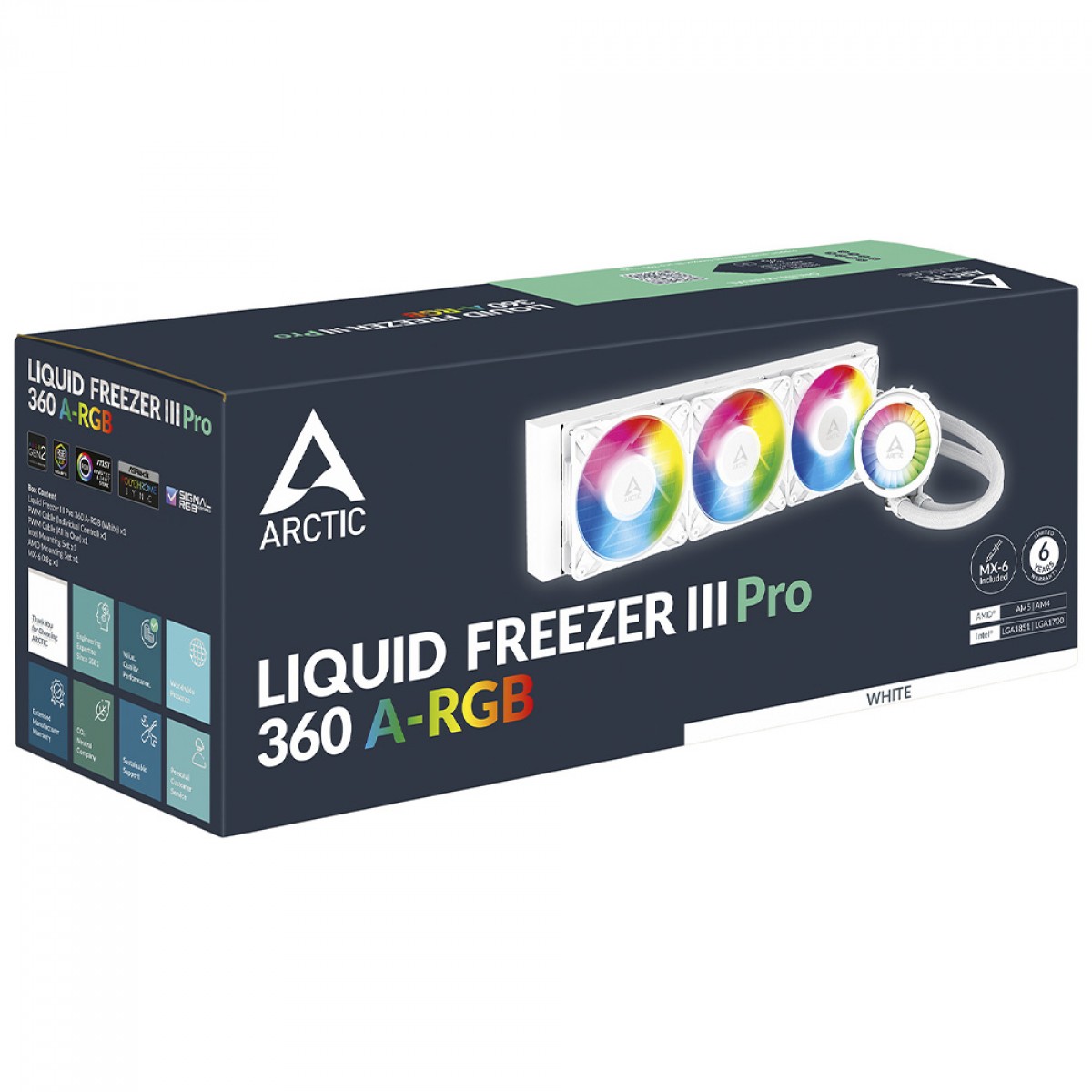 Water Cooler Arctic Liquid Freezer III Pro 360 White, ARGB, 360mm, Intel-AMD, Branco, ACFRE00188A