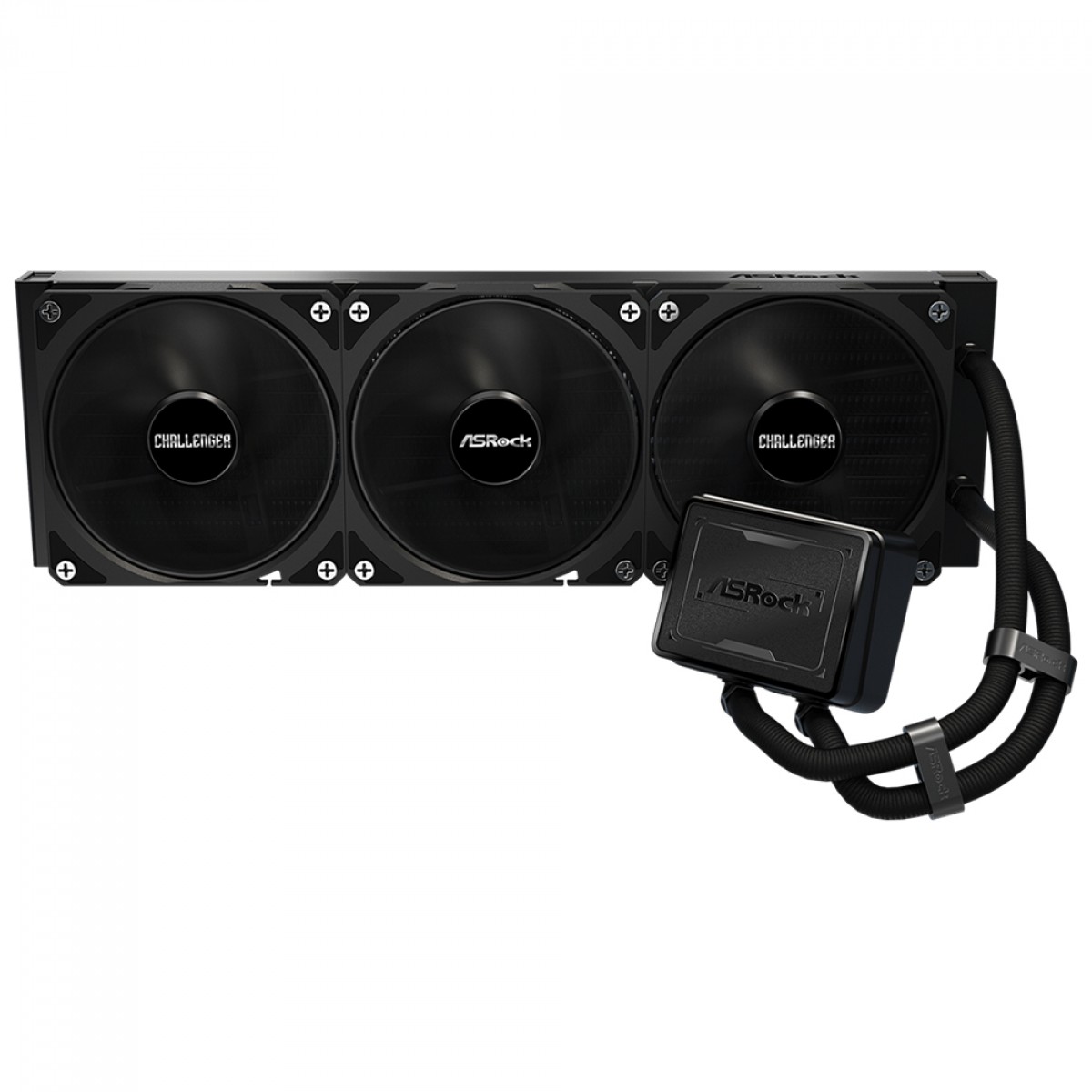 Water Cooler ASRock Challenger Pure 360, 360mm, Intel-AMD, PWM, Preto, 90-ACLA36-BDKGA6