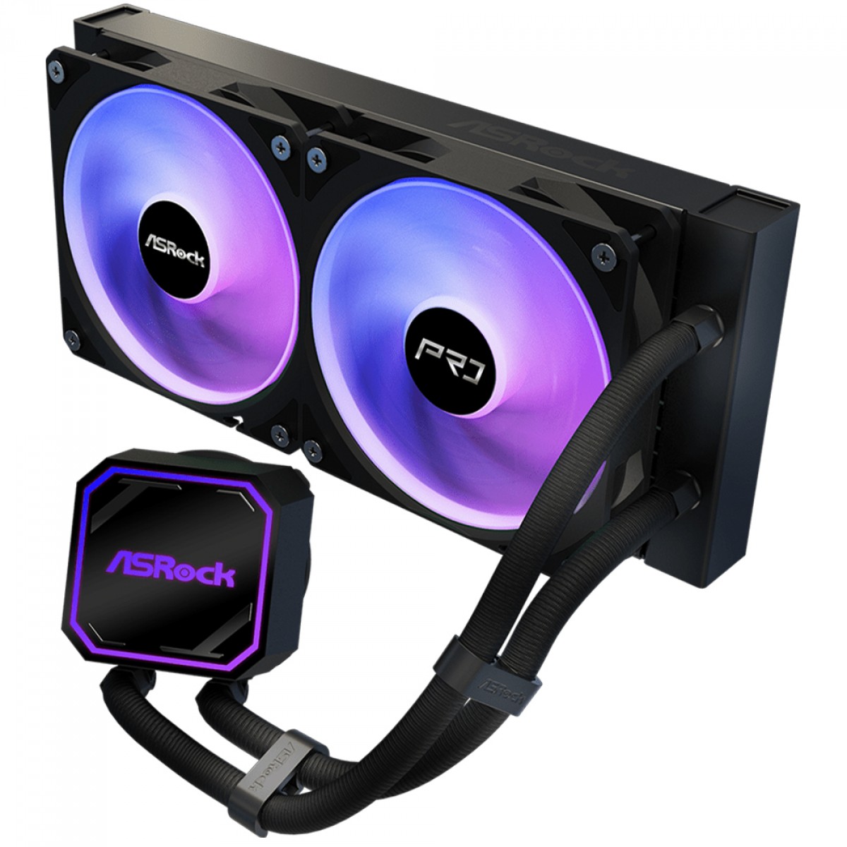 Water Cooler ASRock Pro 240, ARGB, 240mm, Intel-AMD, PWM, Preto, 90-APRA24-BAAGA6