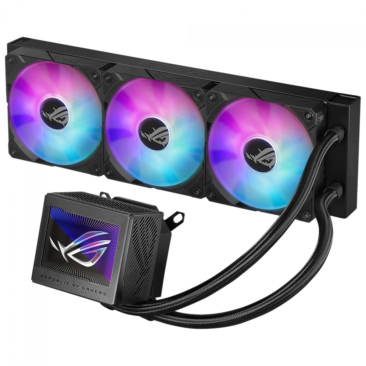 Water Cooler Asus Rog Ryujin III, 360mm, ARGB, Display LCD, Intel-AMD, Black, 90RC00L1-M0UAY0