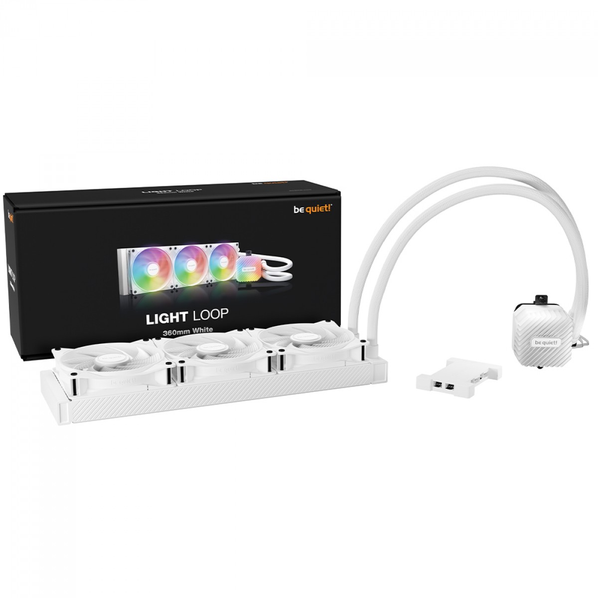 Water Cooler Be Quiet Light Loop, ARGB, 360mm, PWM, Intel/AMD, Branco, BW023