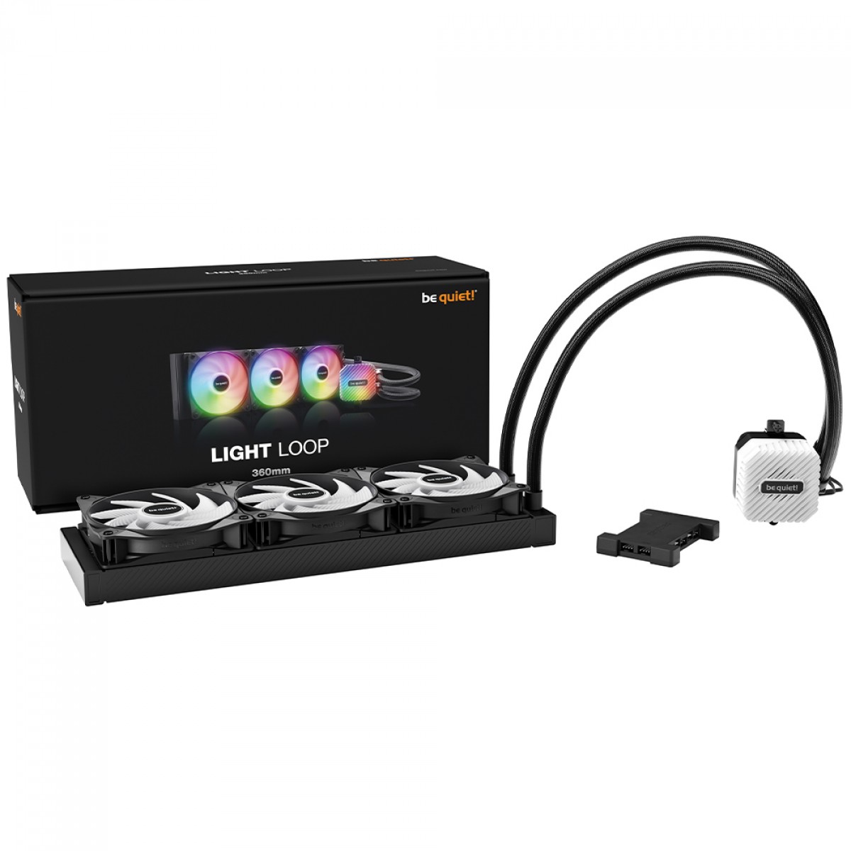 Water Cooler Be Quiet Light Loop, ARGB, 360mm, PWM, Intel/AMD, Preto, BW022