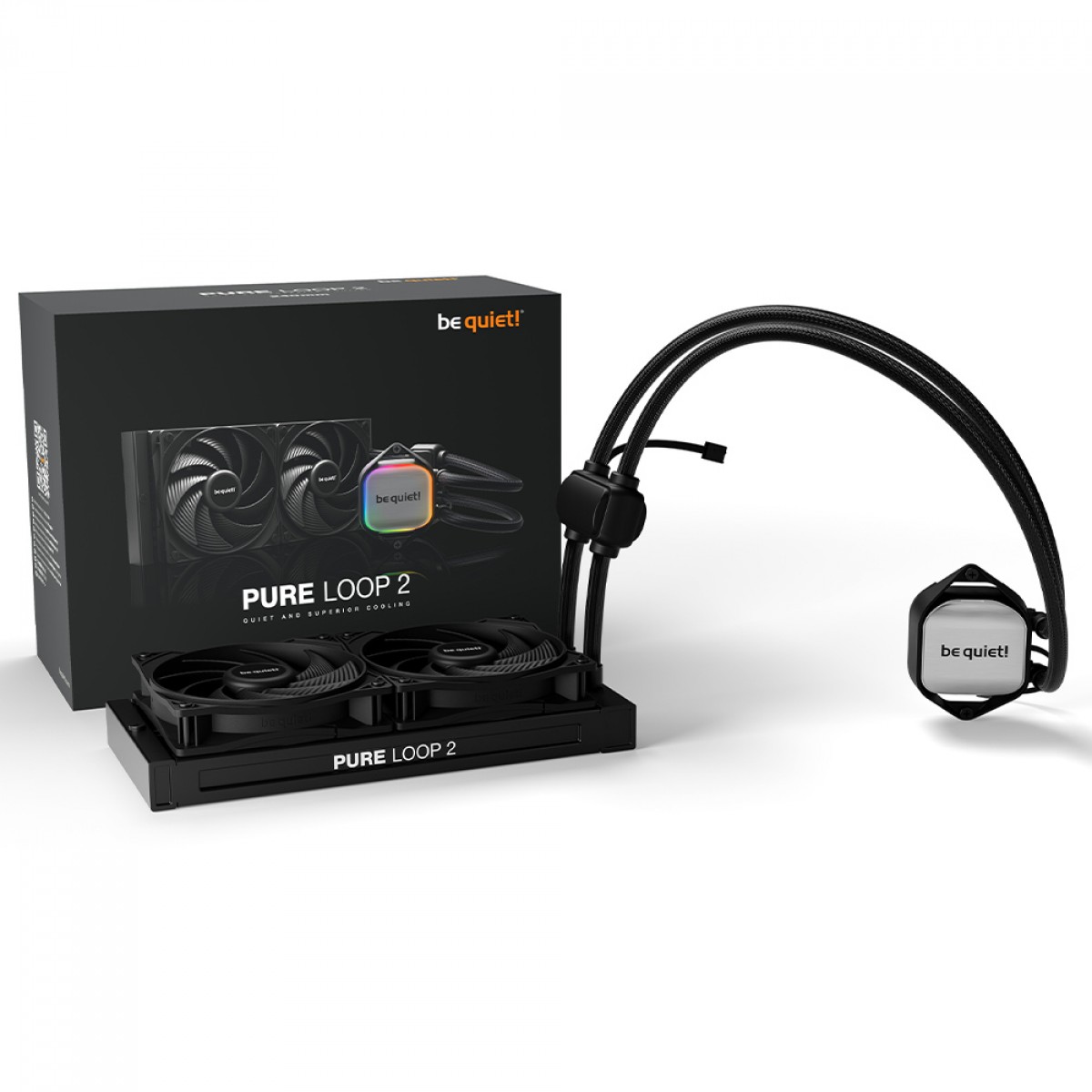 Water Cooler Be Quiet Pure Loop 2, 280mm, ARGB, PWM, Intel/AMD, Preto, BW018