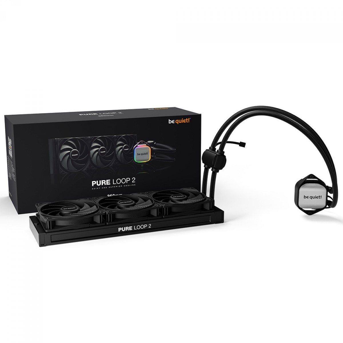 Water Cooler Be Quiet Pure Loop 2, 360mm, ARGB, PWM, Intel/AMD, Preto, BW019