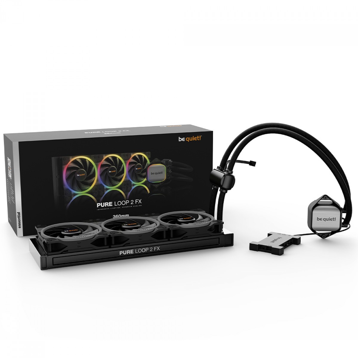 Water Cooler Be Quiet Pure Loop 2 FX, 360mm, ARGB, PWM, Intel/AMD, Preto, BW015