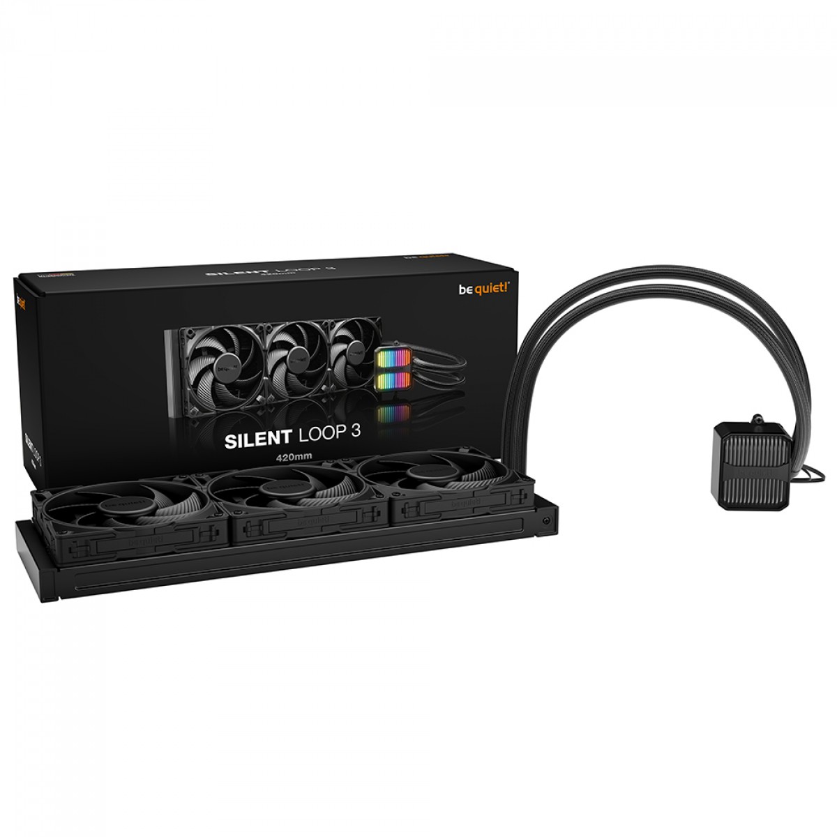 Water Cooler Be Quiet Silent Loop 3, ARGB, 420mm, PWM, Intel/AMD, Preto, BW026