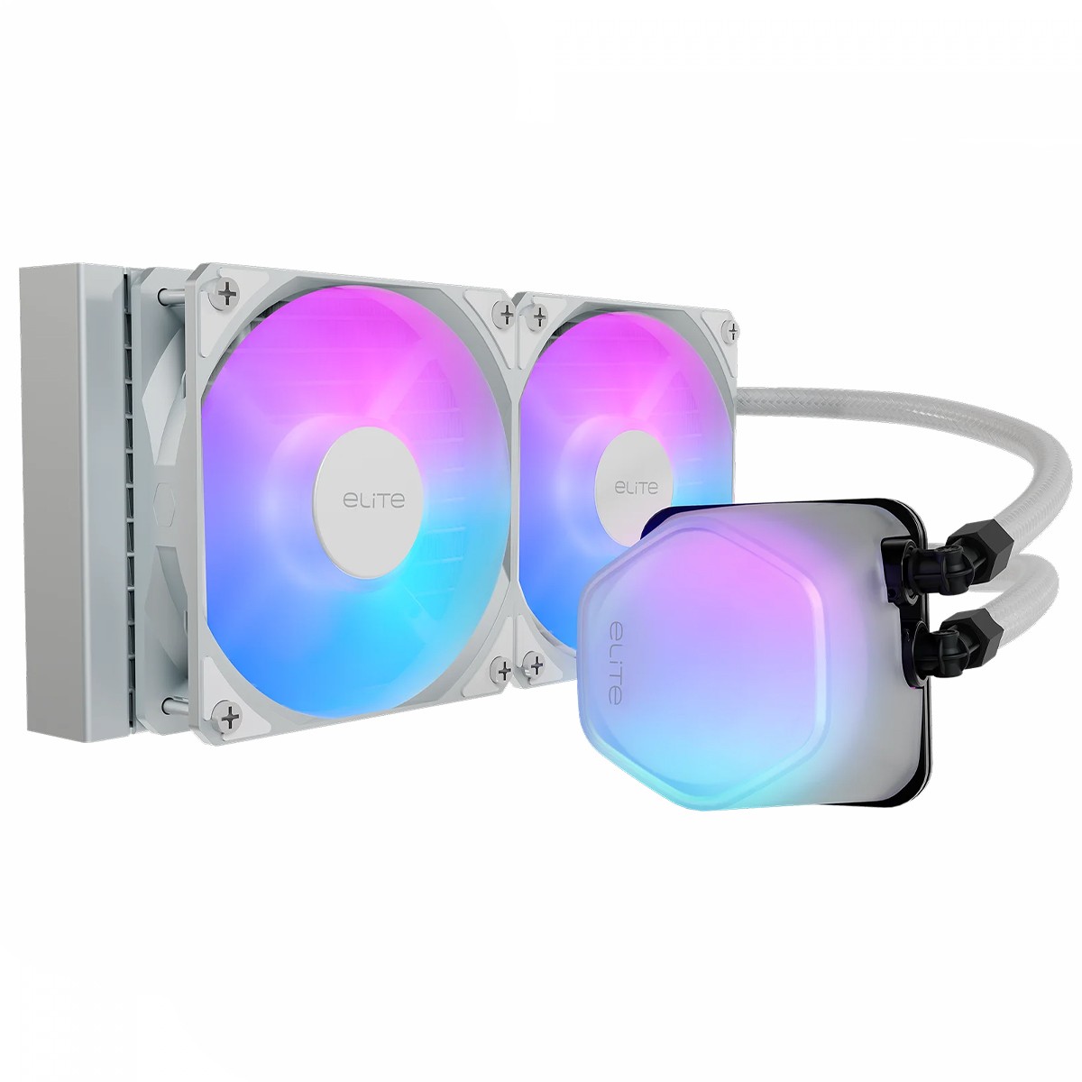 Water Cooler Cooler Master Elite Liquid, ARGB, 240mm, Intel-AMD, Branco, ELW-D24M-A21DA-RW