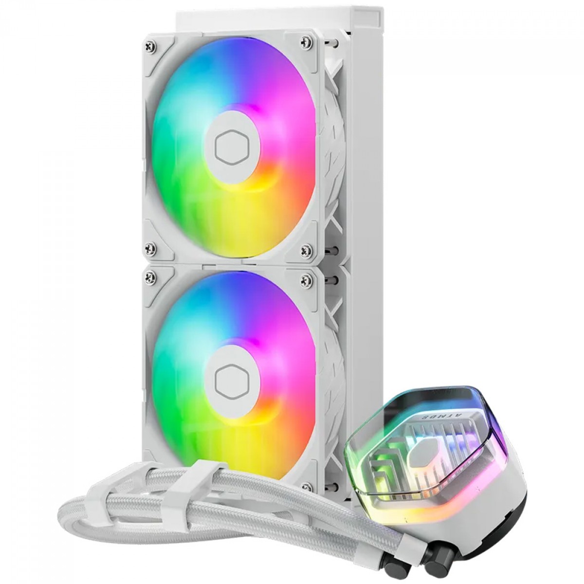 Water Cooler Cooler Master MasterLiquid 240 Atmos White, ARGB, 240mm, Intel-AMD, Branco, MLX-D24M-A25PZ-RW
