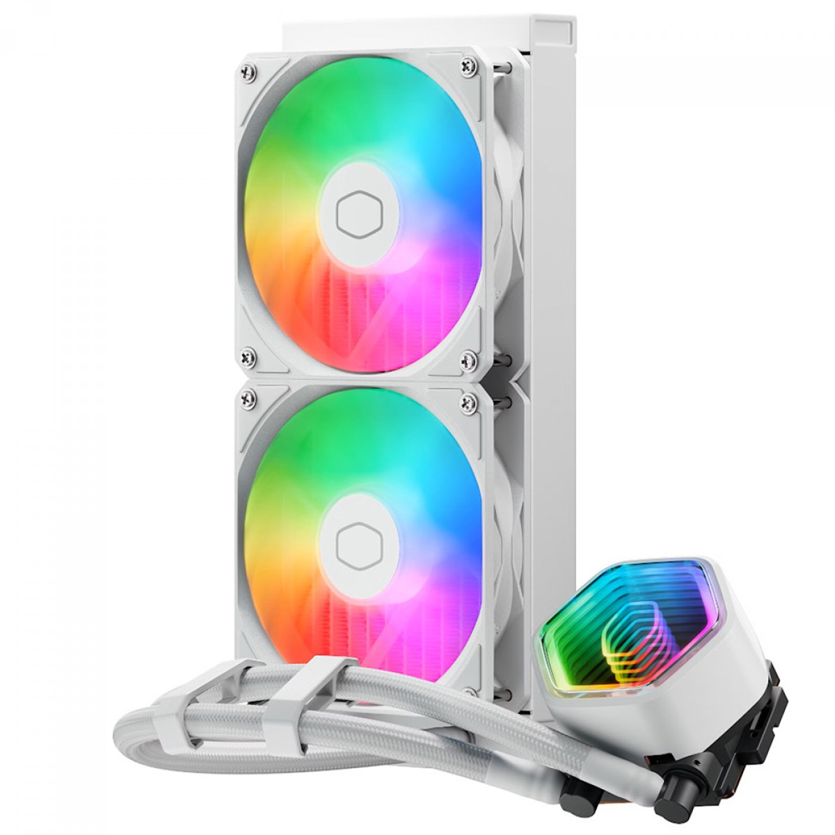 Water Cooler Cooler Master MasterLiquid 240 Core II, ARGB, 240mm, Intel-AMD, White, MLW-D24M-A18PA-RW