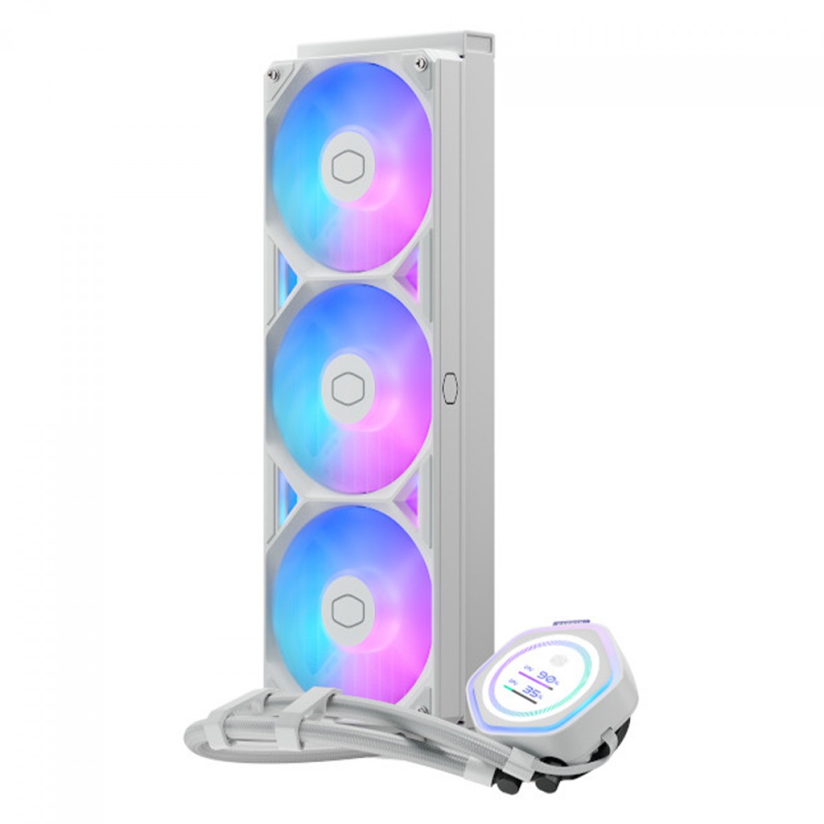 Water Cooler Cooler Master MasterLiquid 360 Atmos II LCD, ARGB, 360mm, Com Display, Intel-AMD, Branco, MLX-D36M-A25SZ-LW